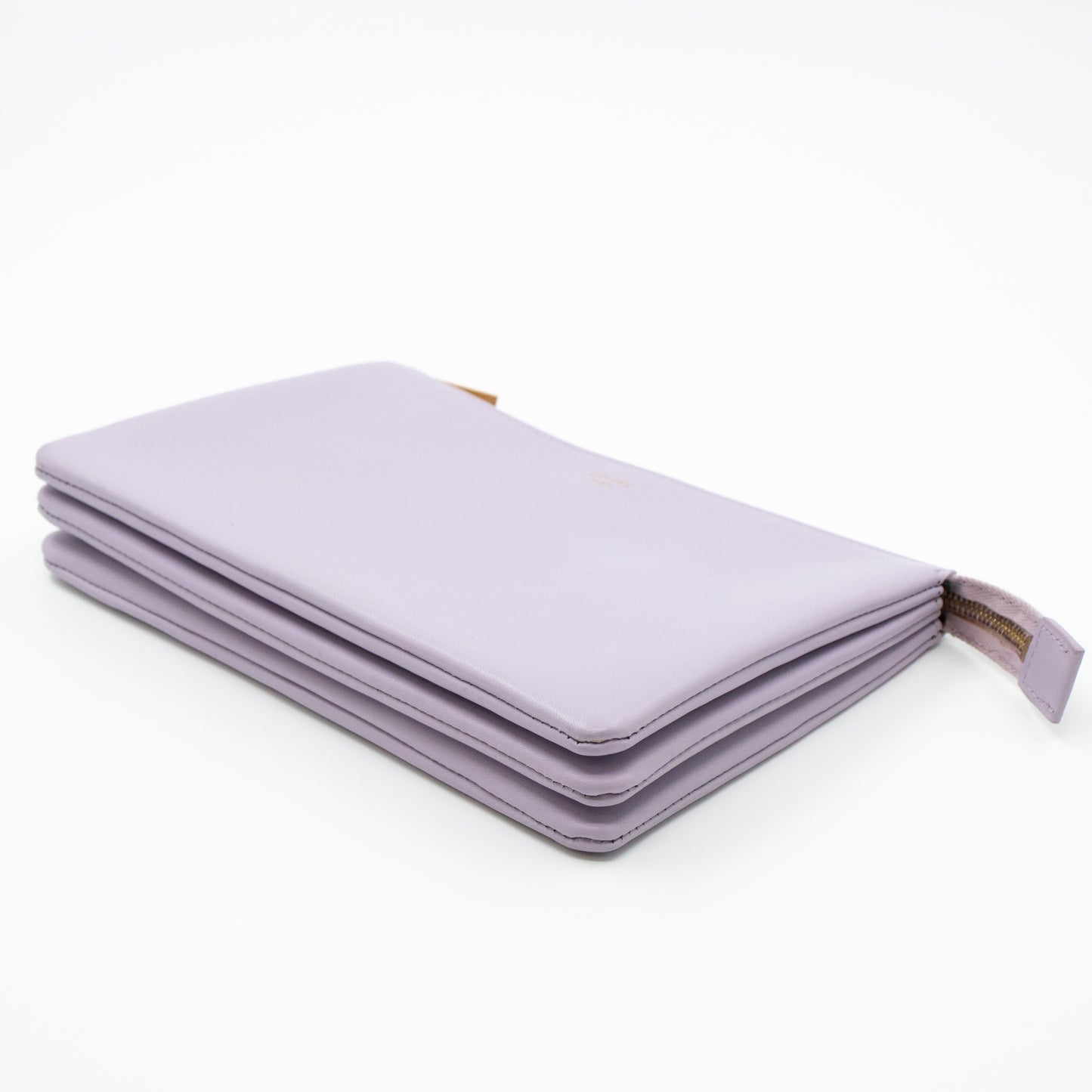 Trio Cosmetic Pouch Lavender Leather