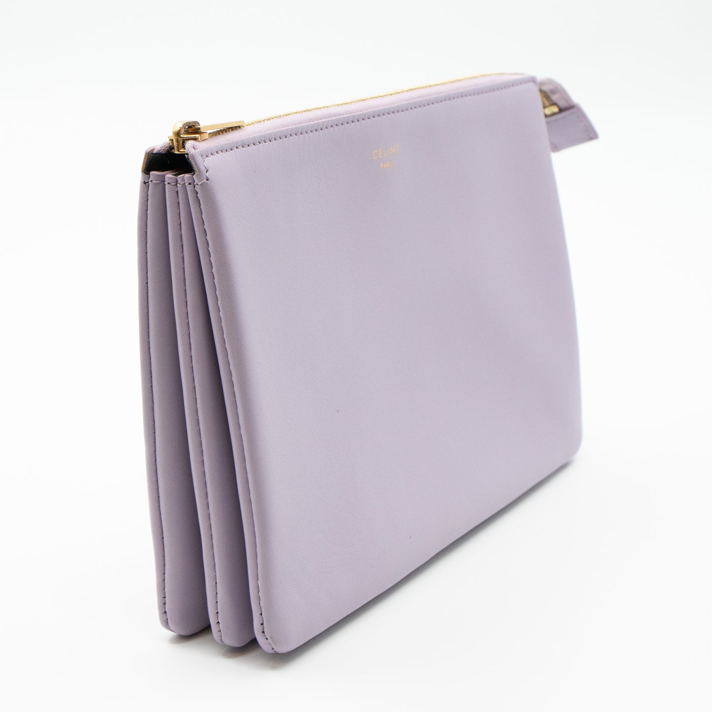 Trio Cosmetic Pouch Lavender Leather