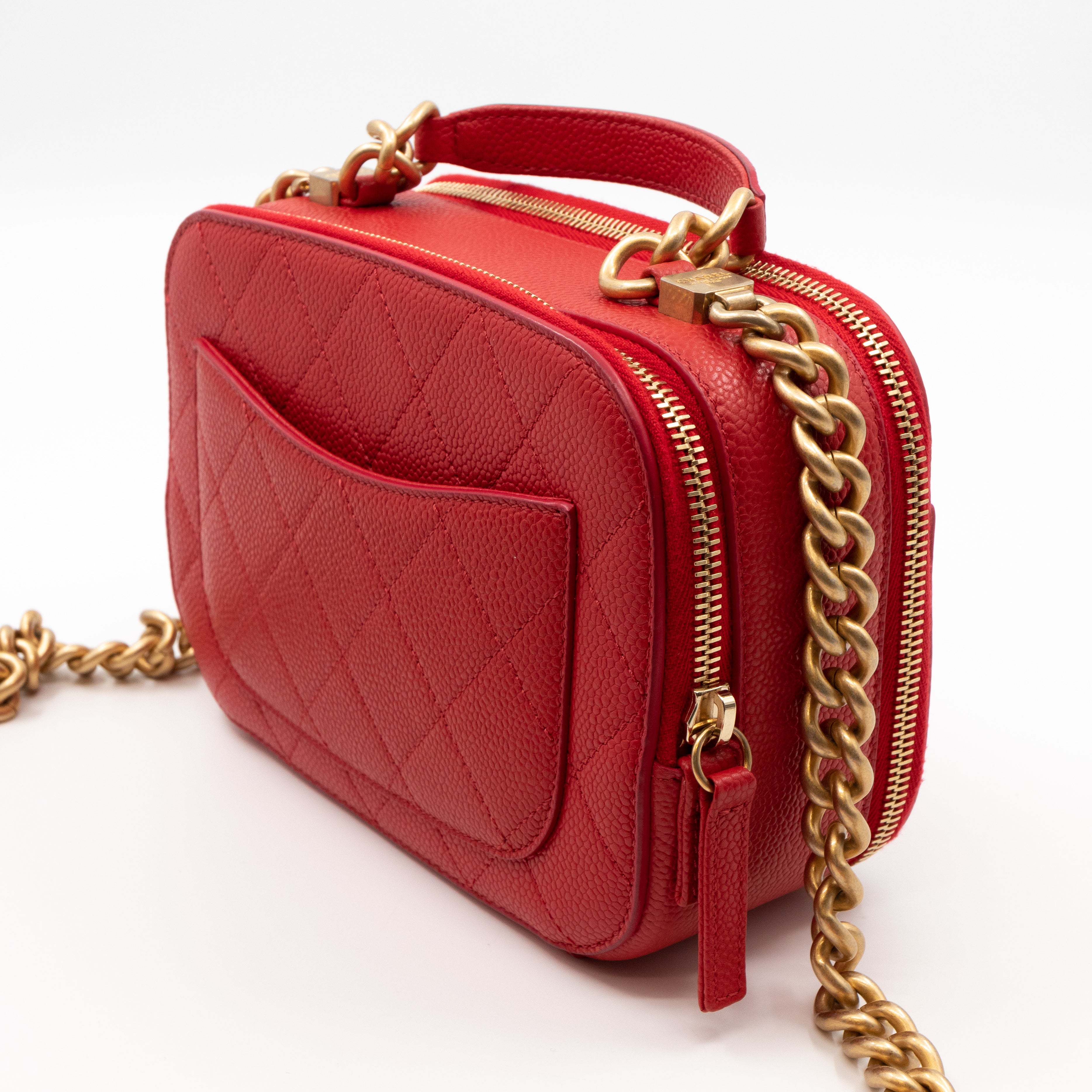 Chanel red sale camera bag