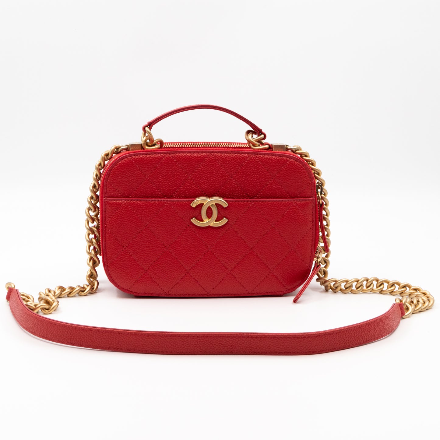 CC Top Handle Camera Bag Small Red Caviar