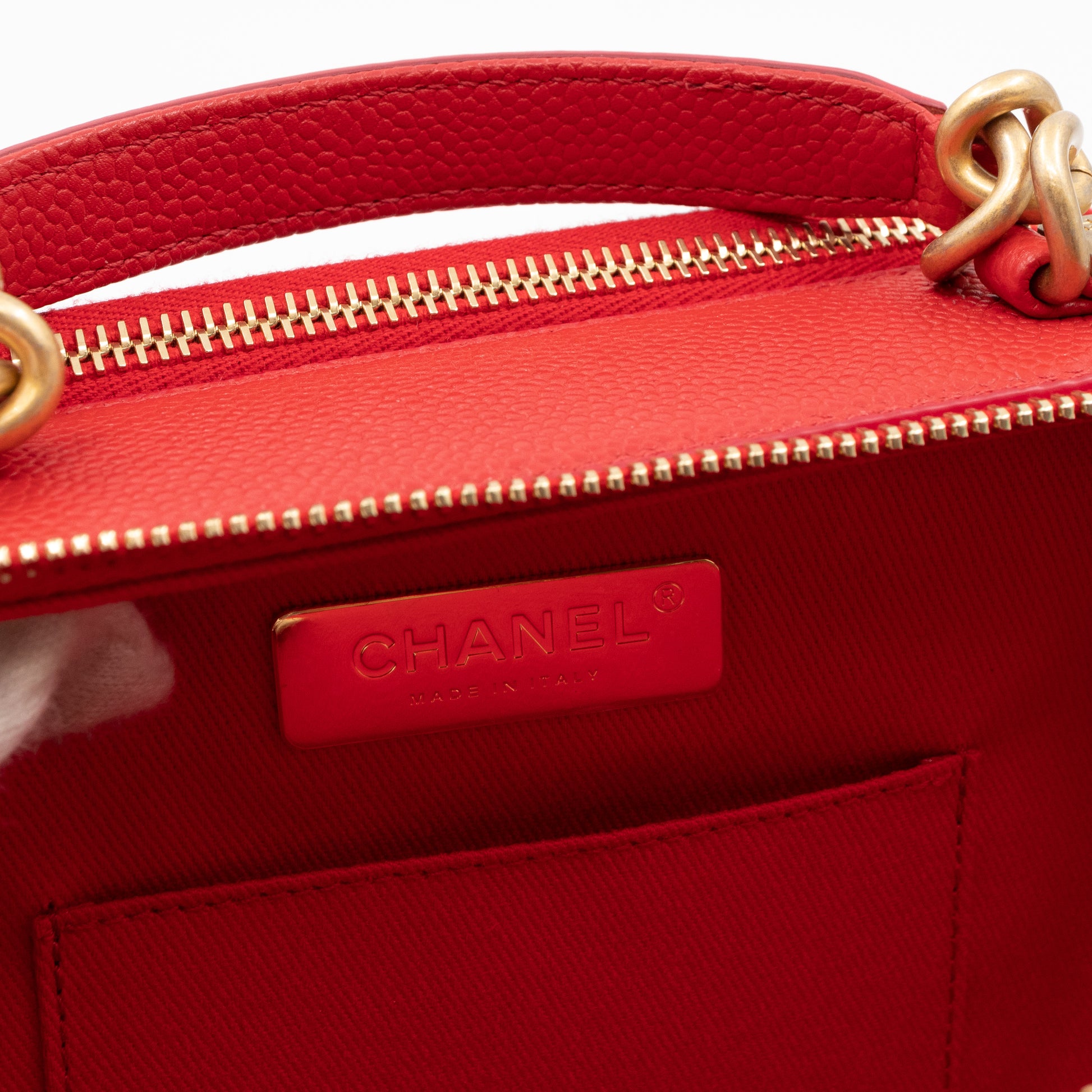 Chanel Pink Quilted Caviar Rectangular Mini Flap Bag Top Handle