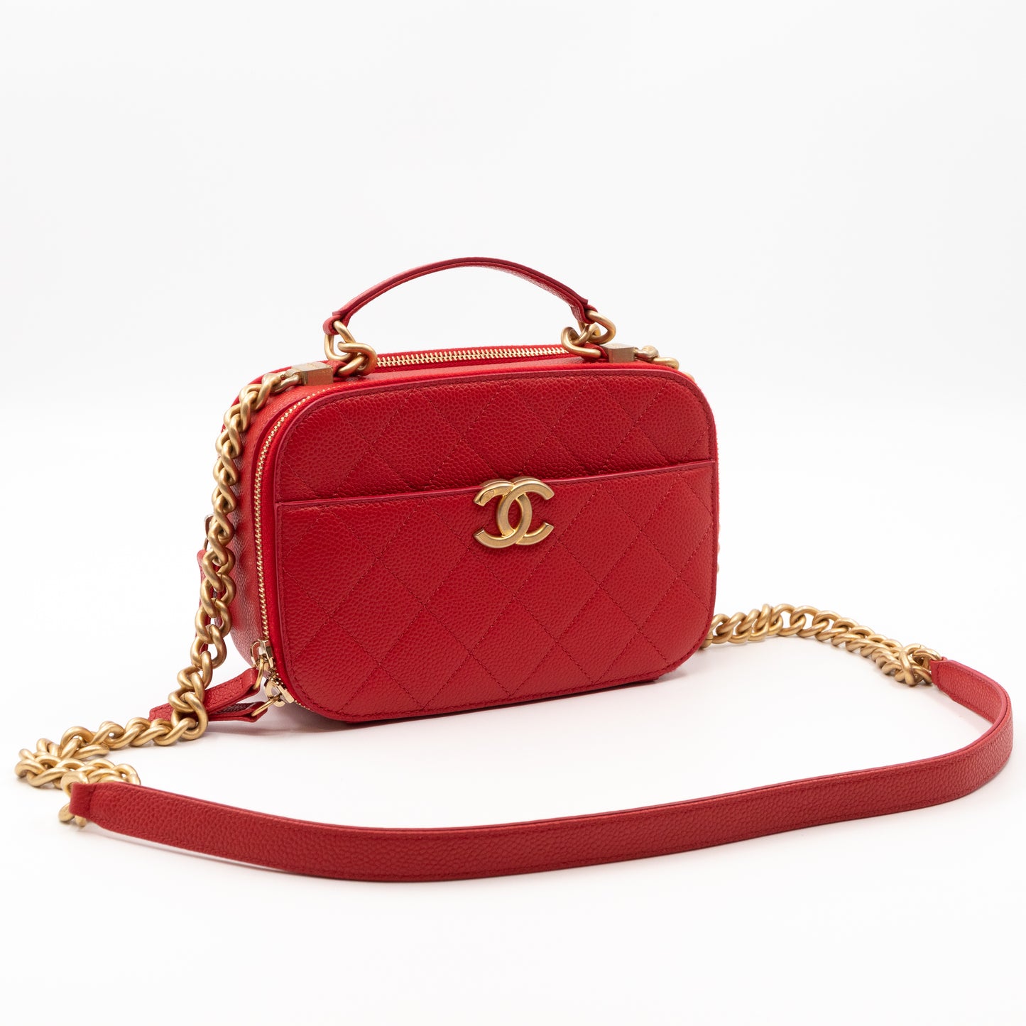 CC Top Handle Camera Bag Small Red Caviar