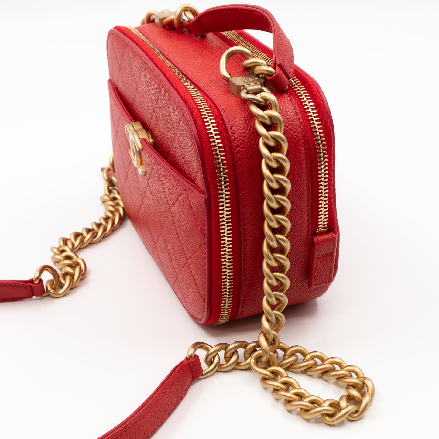 CC Top Handle Camera Bag Small Red Caviar