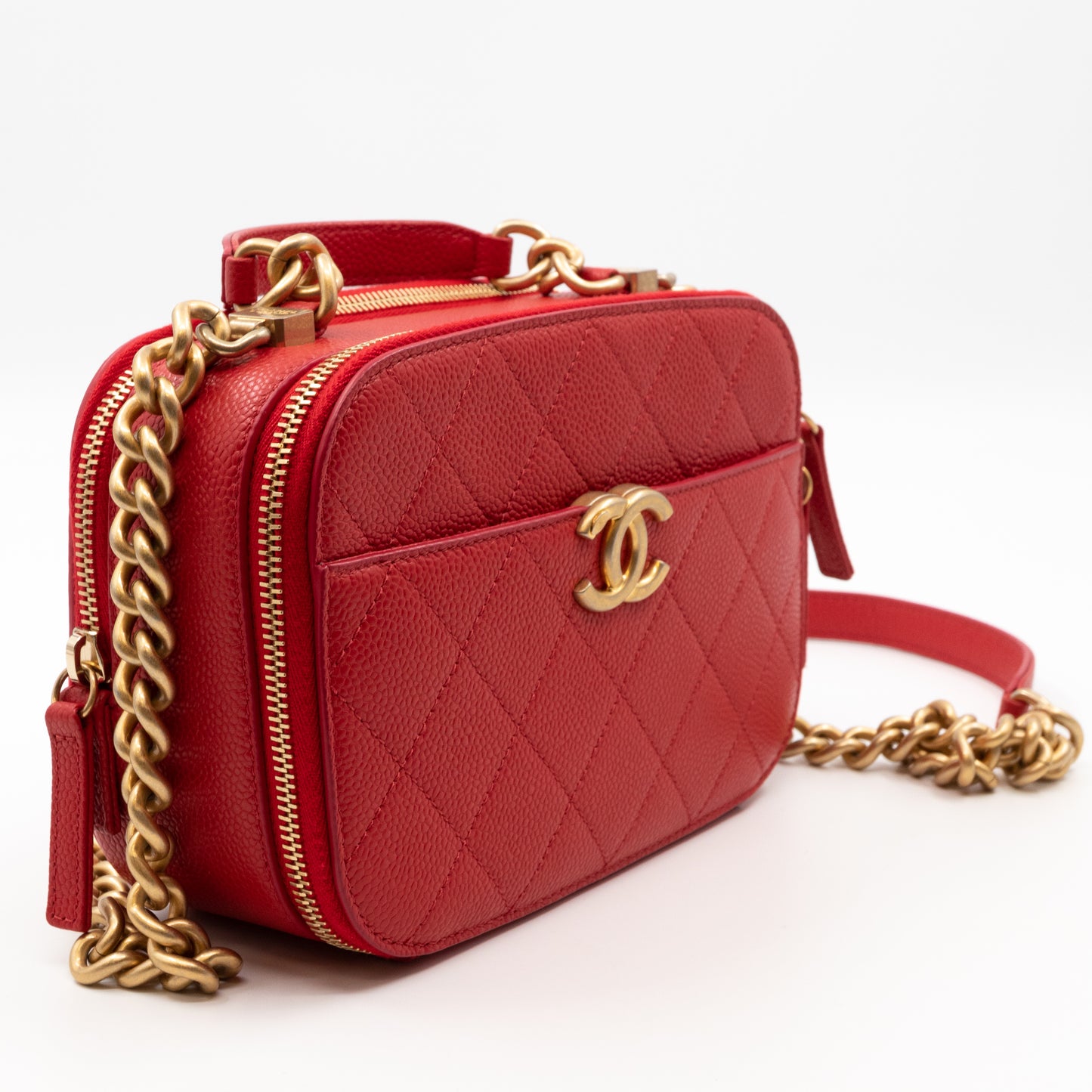 CC Top Handle Camera Bag Small Red Caviar