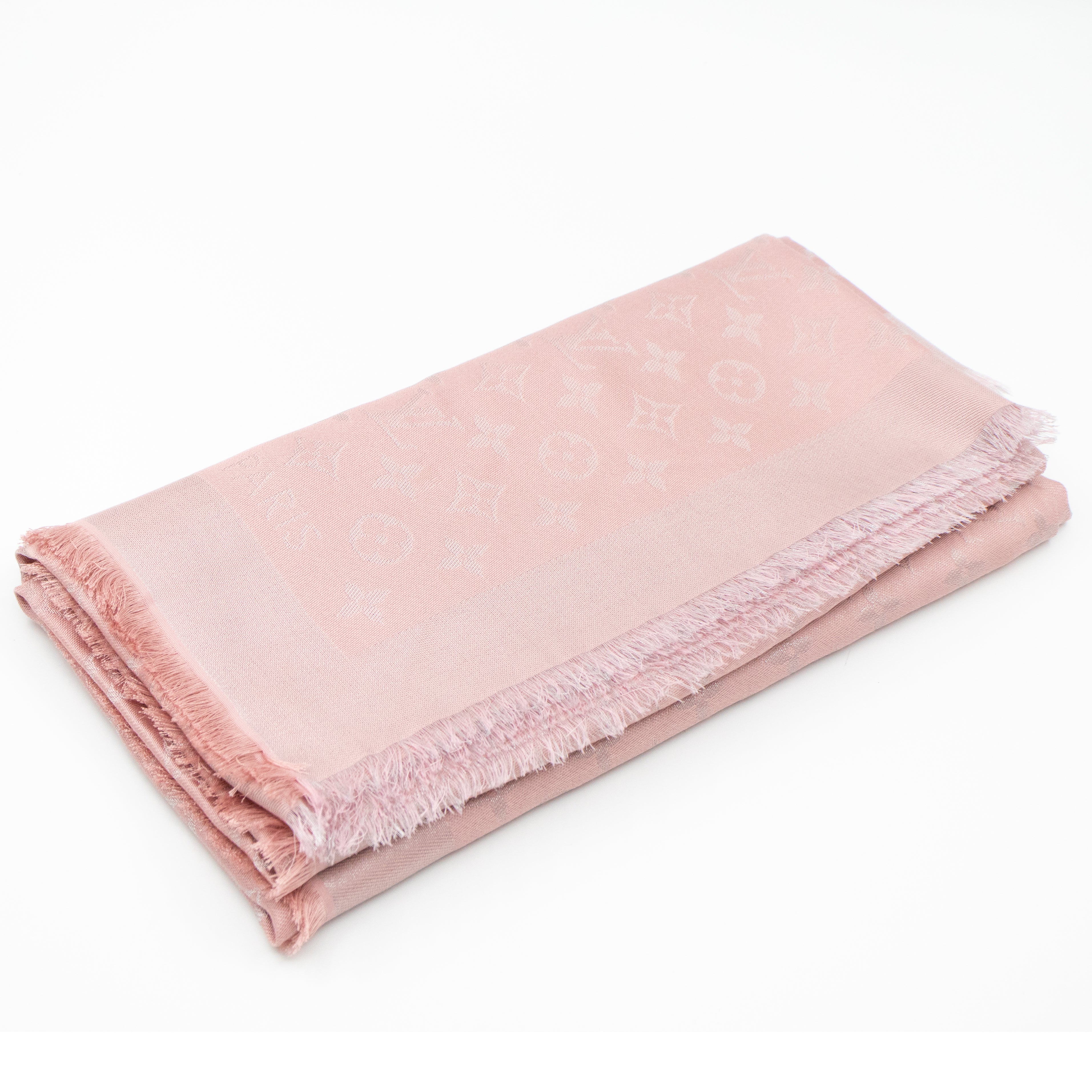 Monogram Shine Shawl Rose Velours