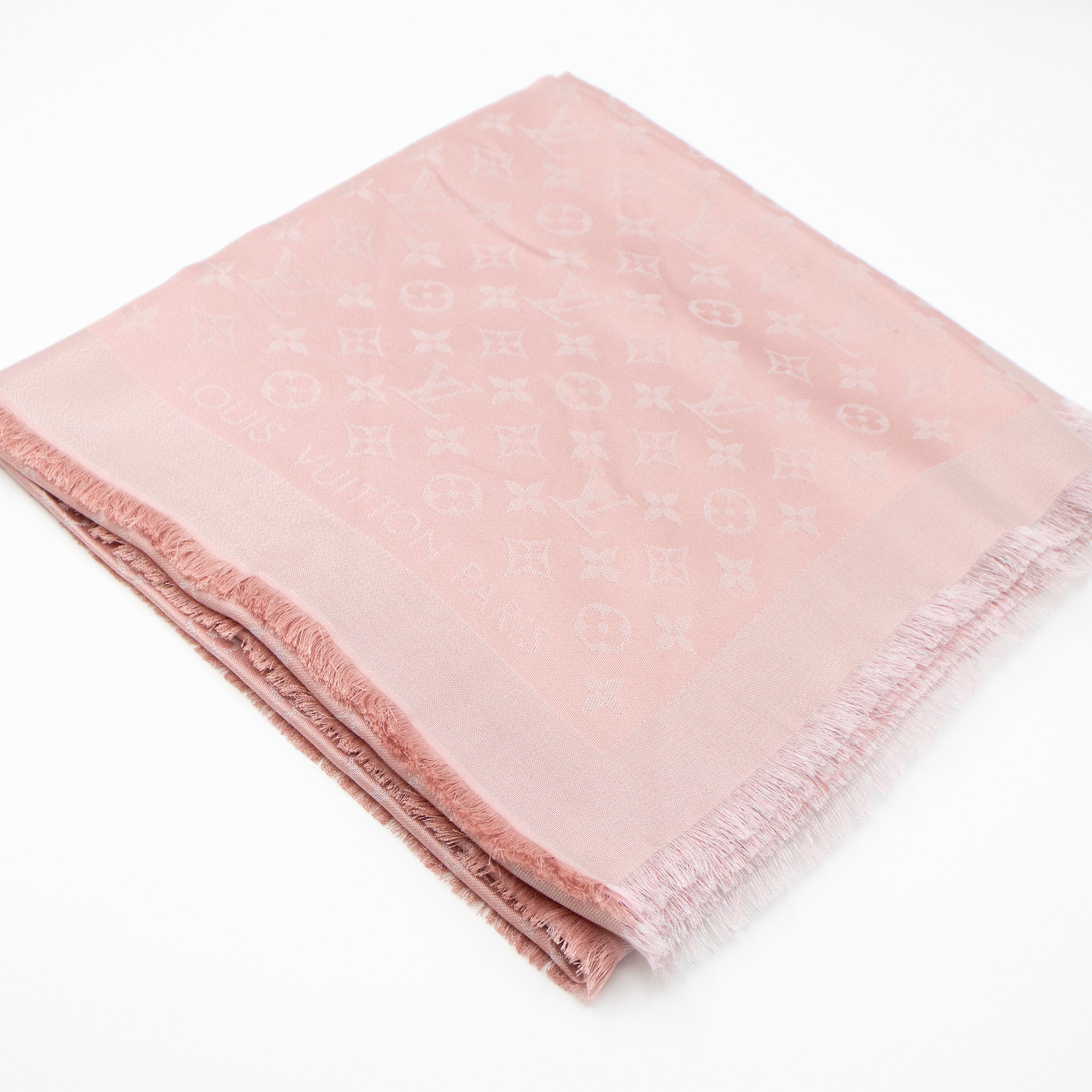 Monogram Shine Shawl Rose Velours