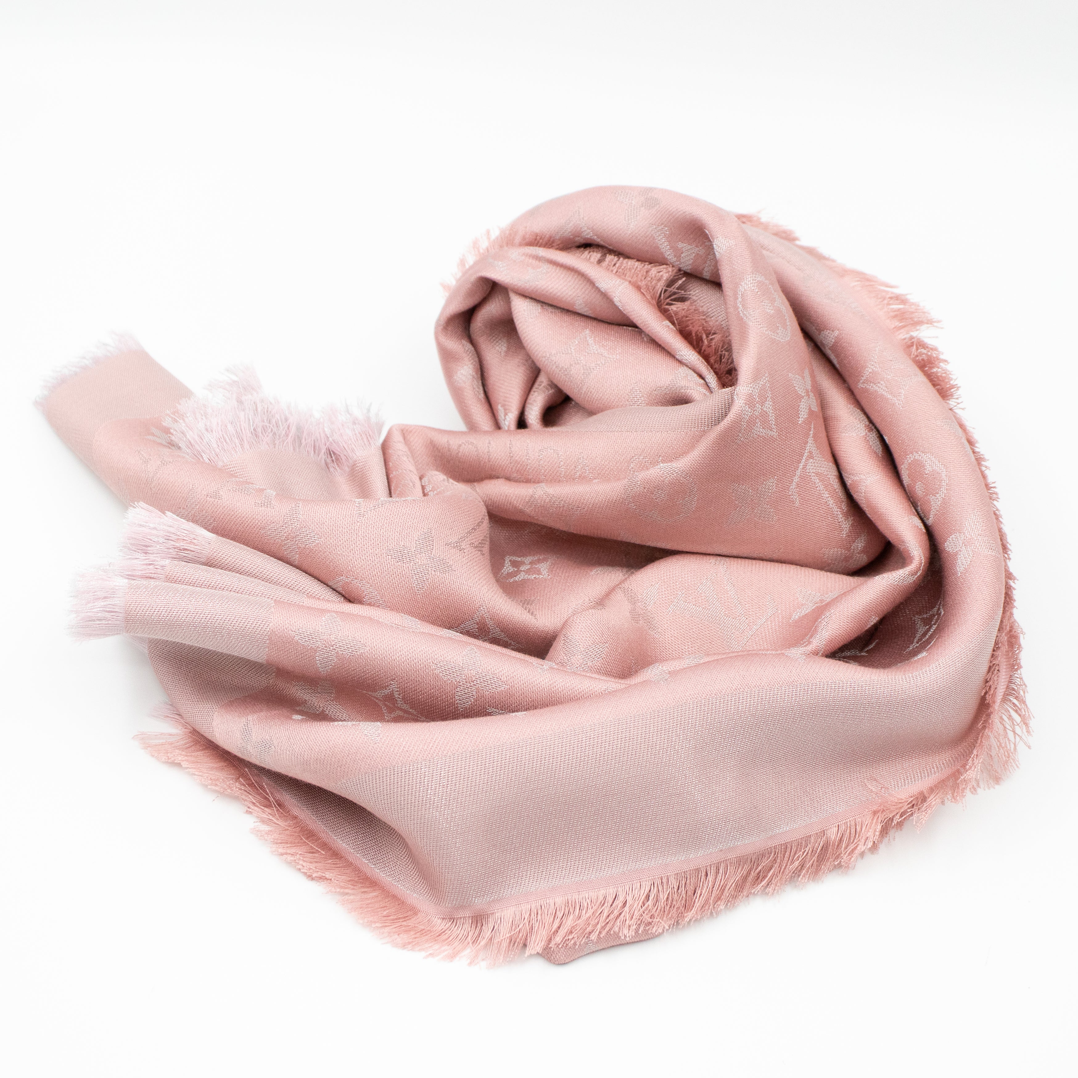 Monogram Shine Shawl Rose Velours