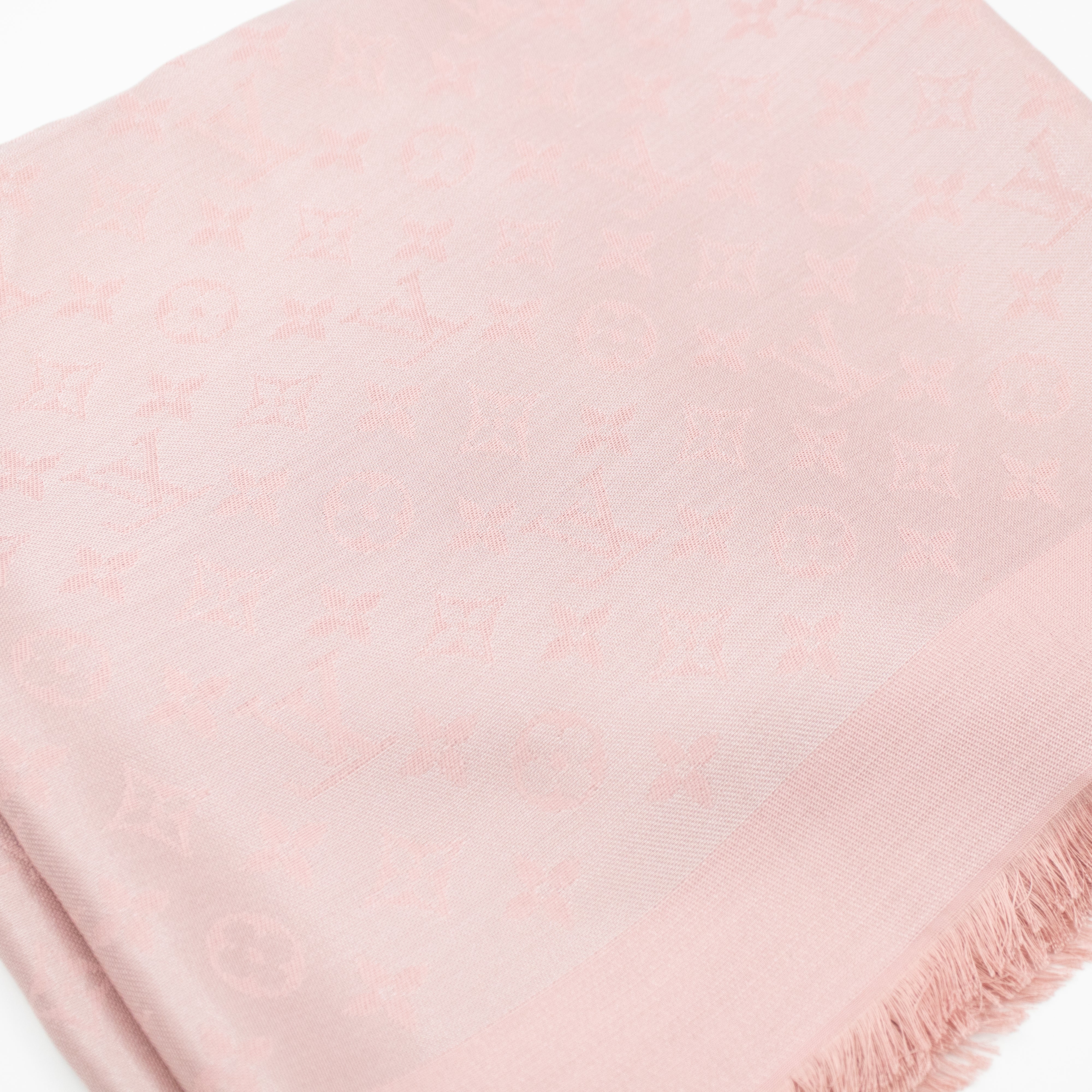 Monogram Shine Shawl Rose Velours