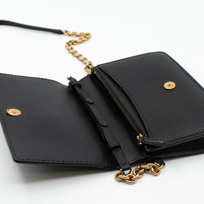 Wallet on Chain Black Leather