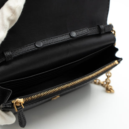 Wallet on Chain Black Leather