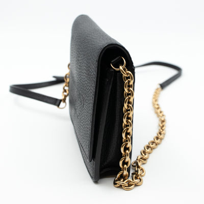Wallet on Chain Black Leather