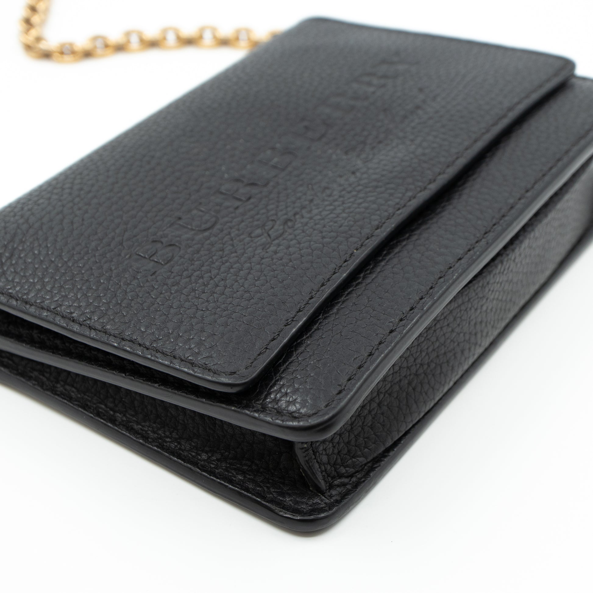 Burberry Pebbled Leather Wallet Black
