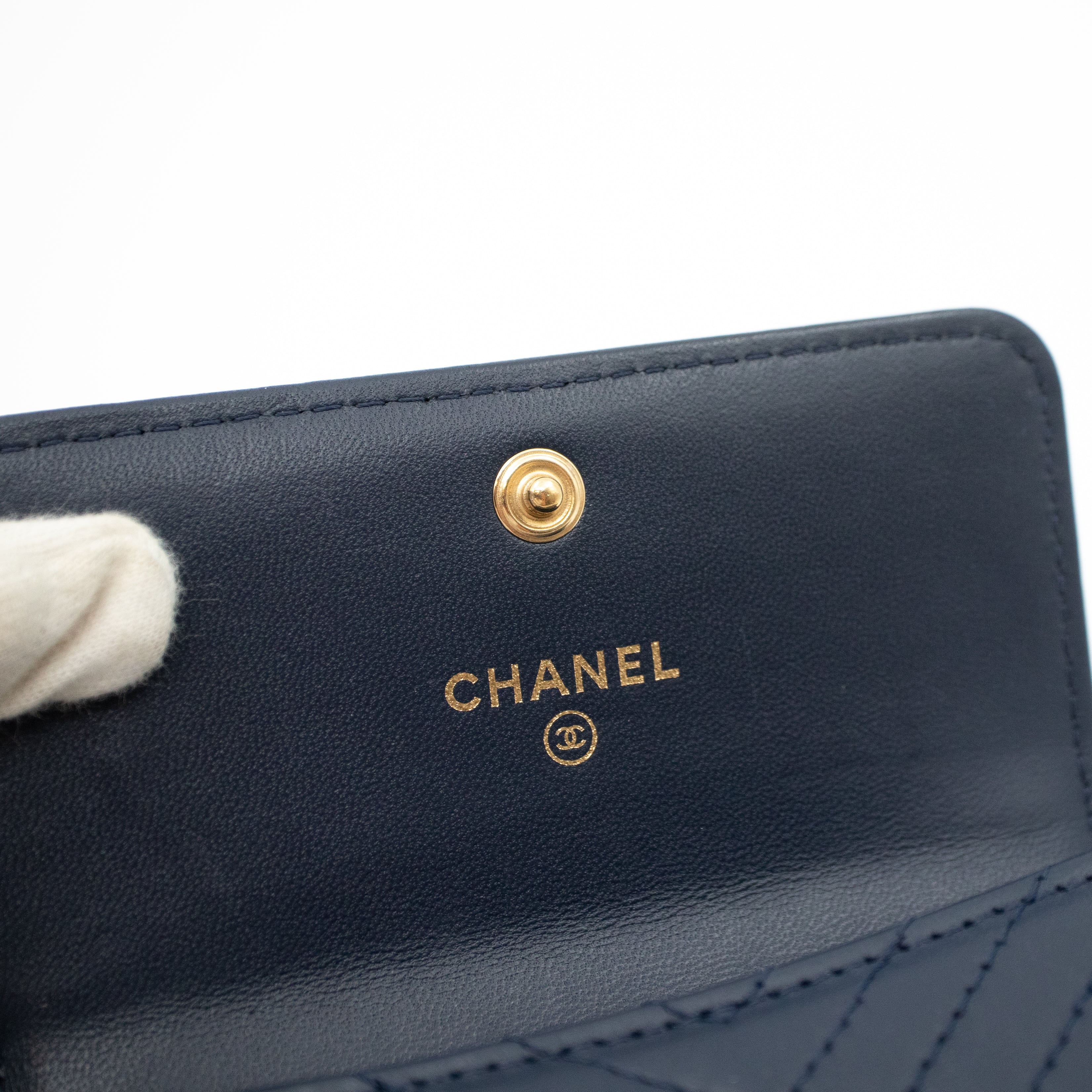 Boy Flap Card Case Navy Leather