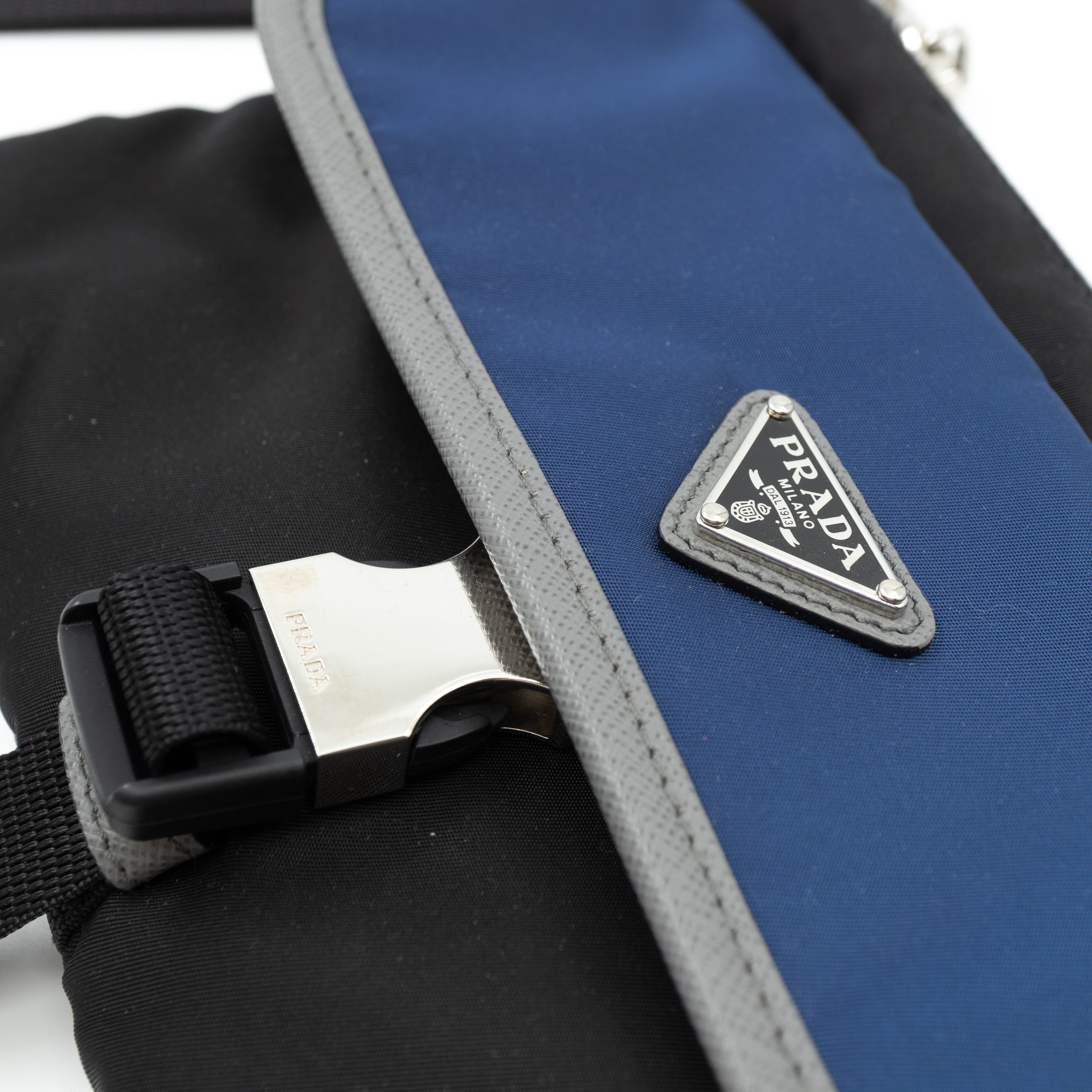 Wristlet Bag Blue & Black Tessuto Nylon