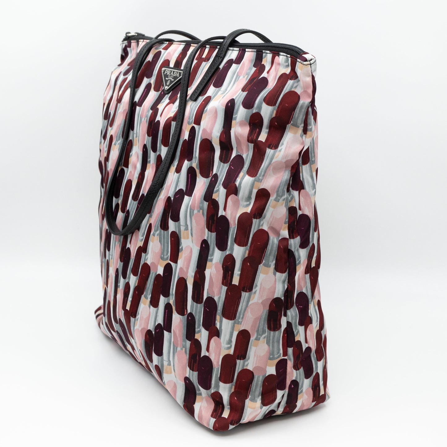 Tessuto Nylon Shopping Tote Lipstick