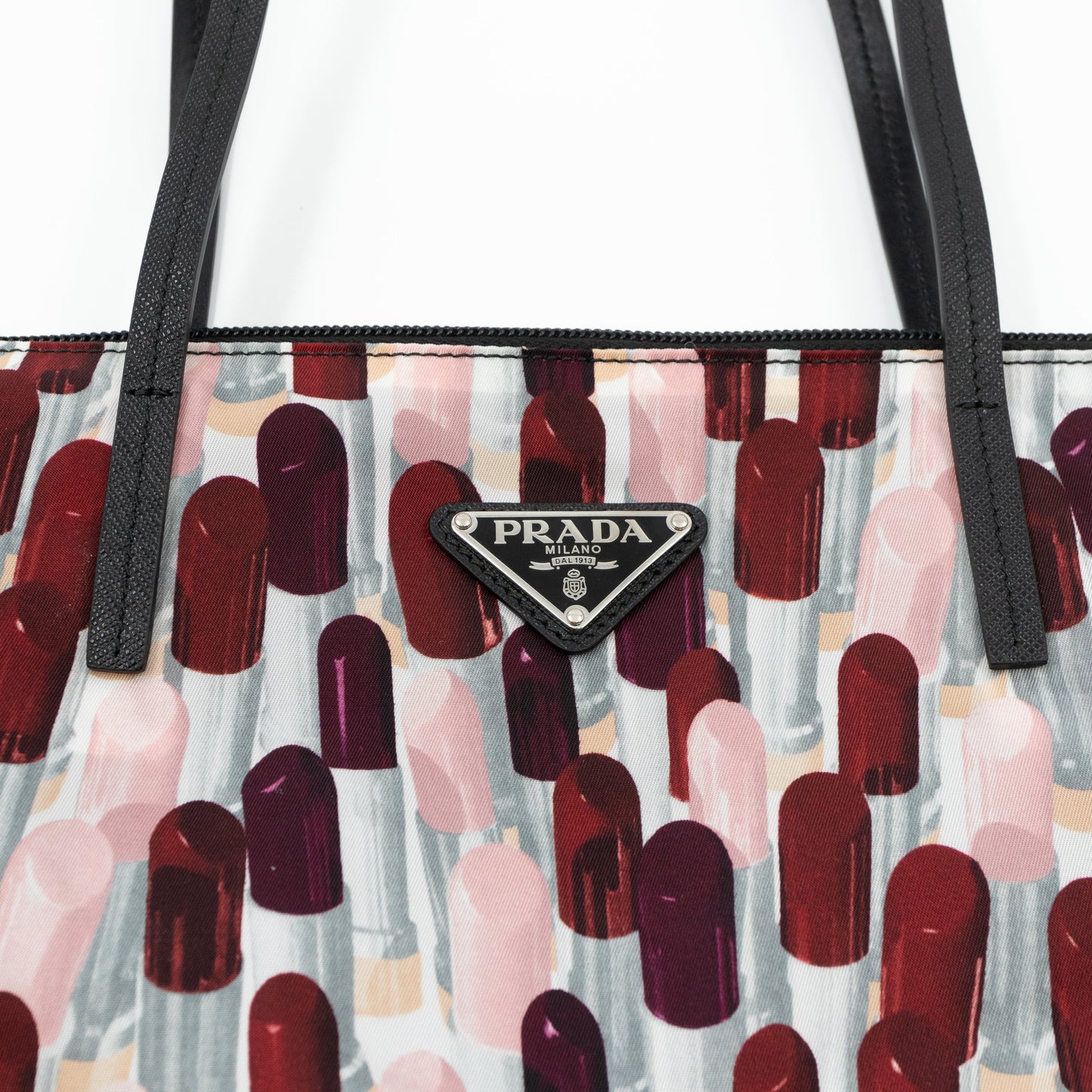 Tessuto Nylon Shopping Tote Lipstick