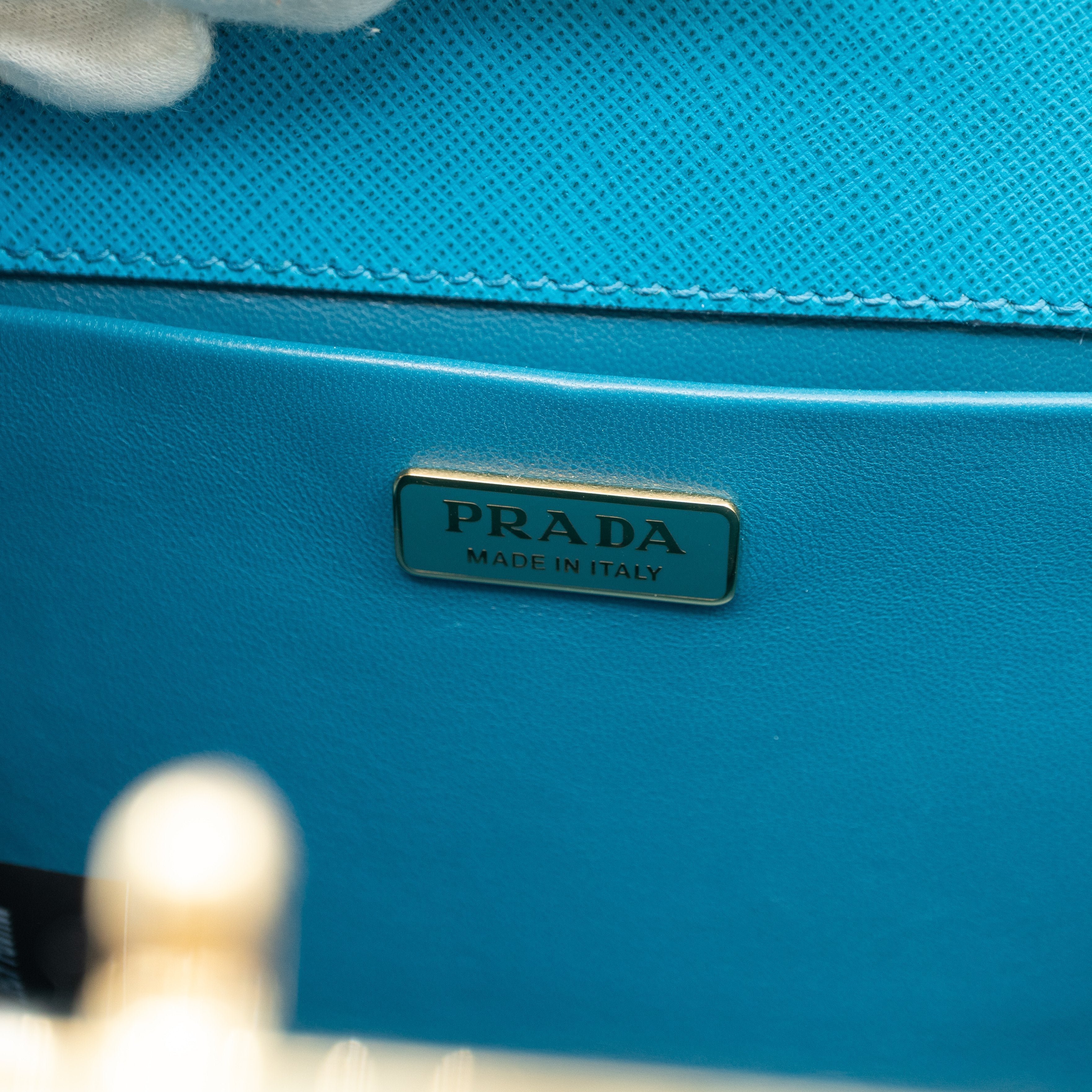Light Frame Crossbody Bag Blue Fur