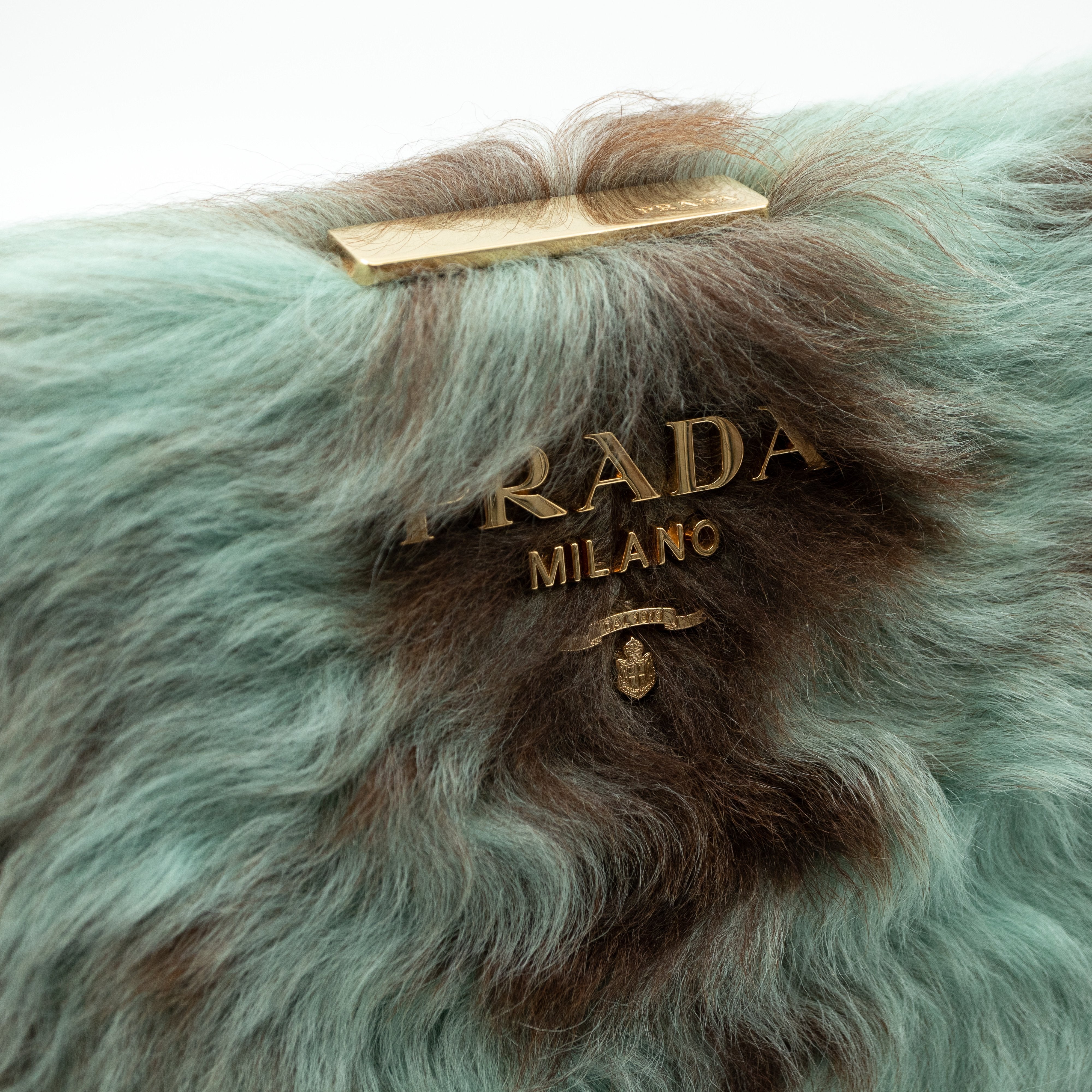 Light Frame Crossbody Bag Blue Fur
