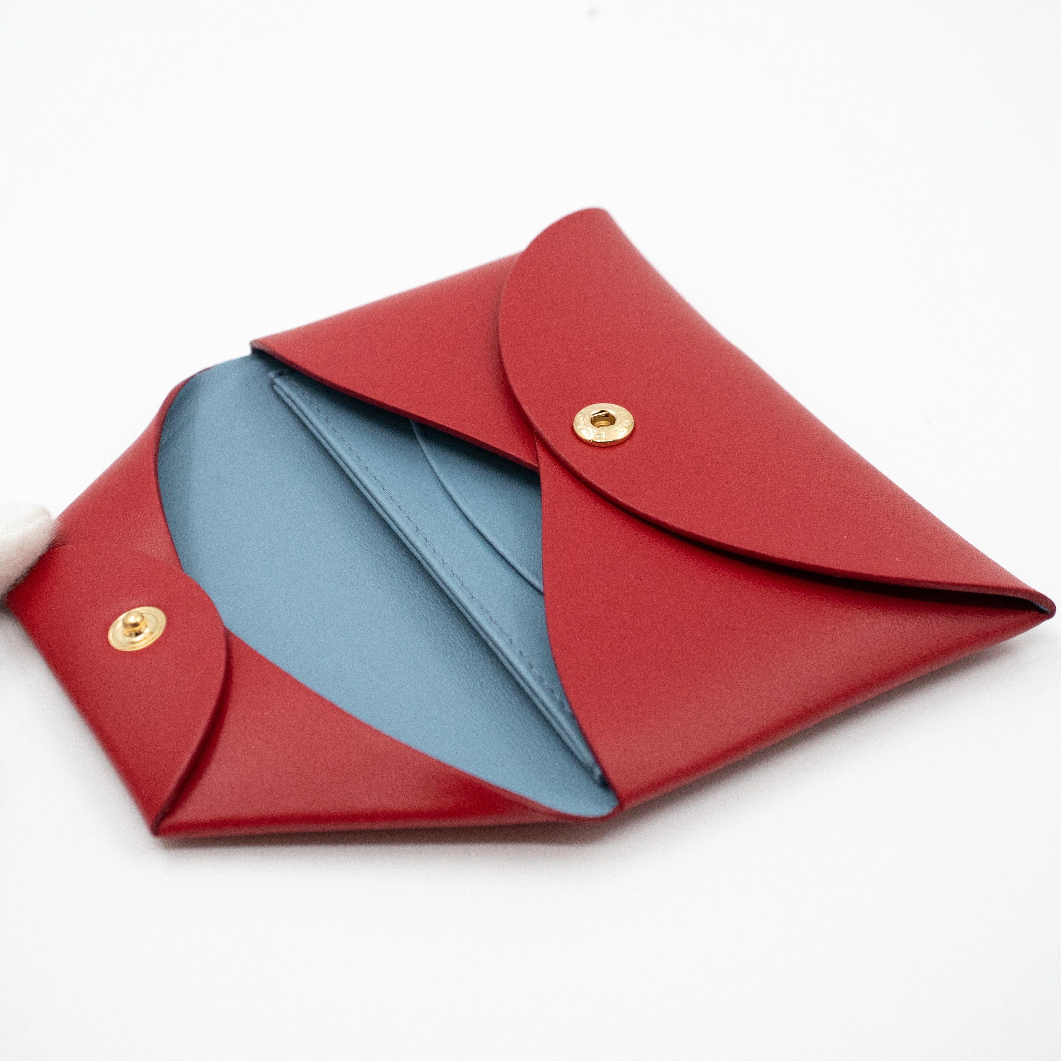 Envelope Wallet with Card Holder Red Leather
