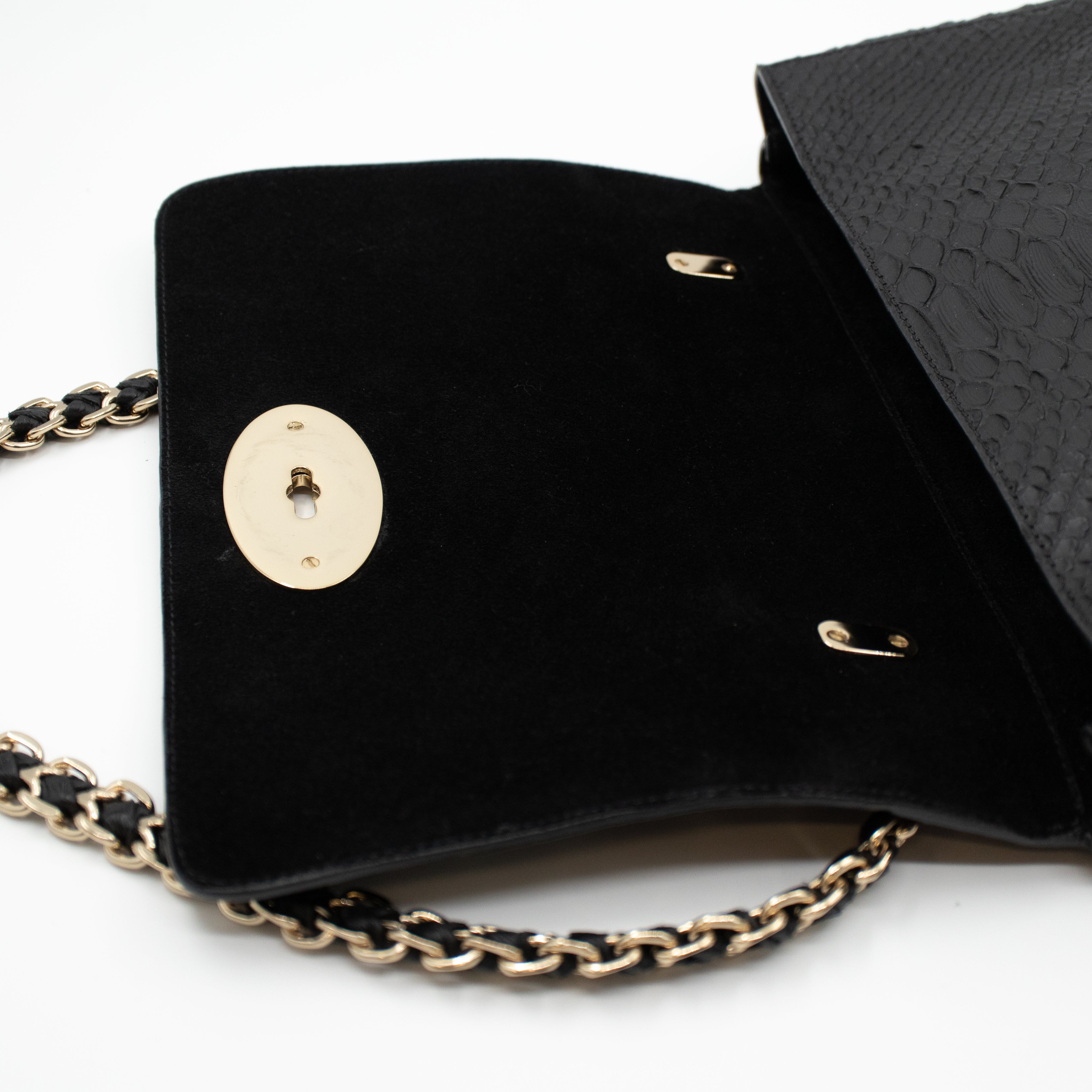 Cecily Silky Snake Black Leather