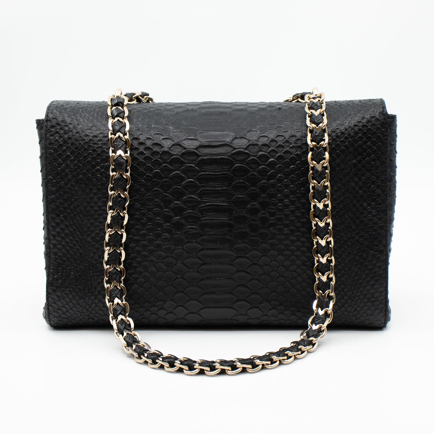 Cecily Silky Snake Black Leather