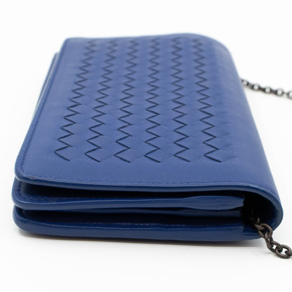 Wallet On Chain Blue Leather