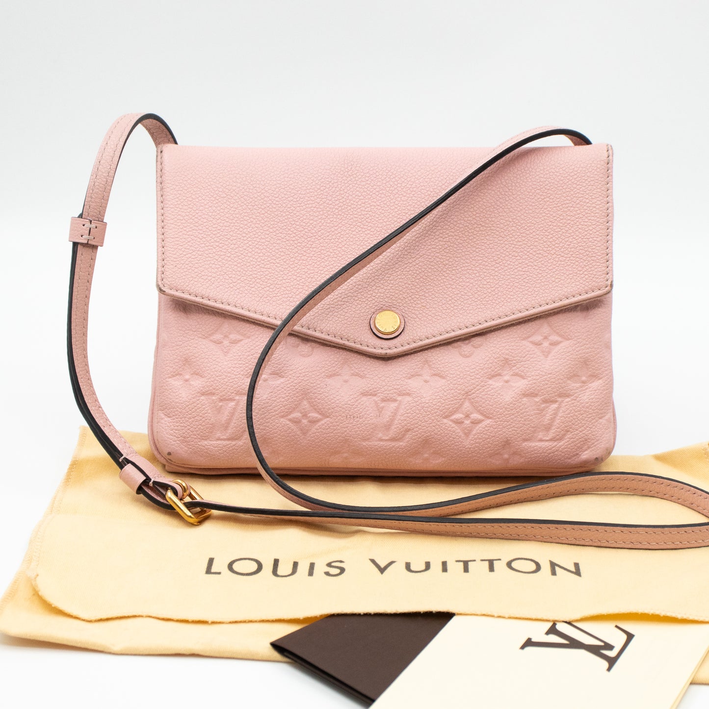 Louis Vuitton Twinset in Rose Ballerine Empreinte Leather Modelling  Shots/Outfit 