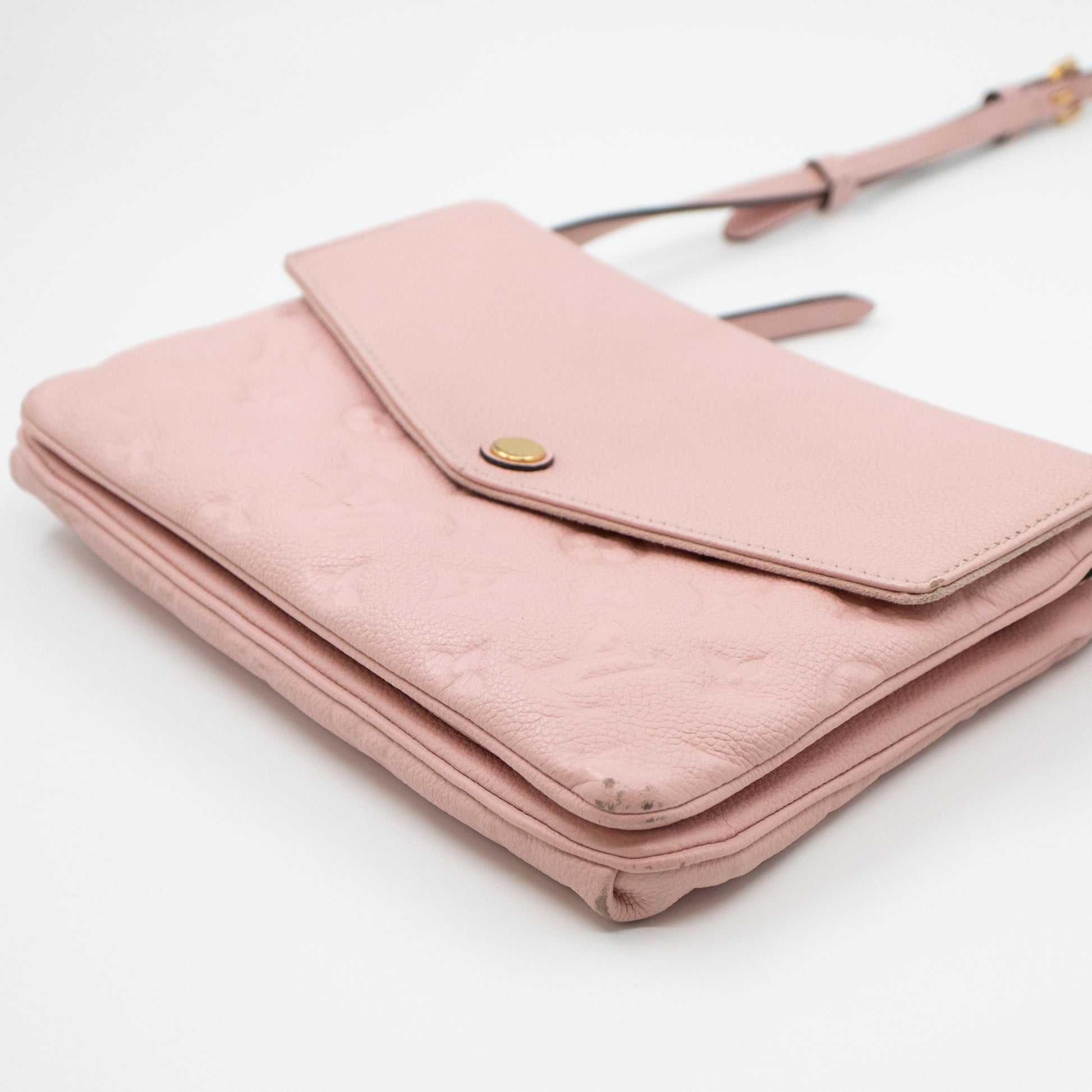 Louis Vuitton Pink Monogram Empreinte Leather Twice Bag Louis