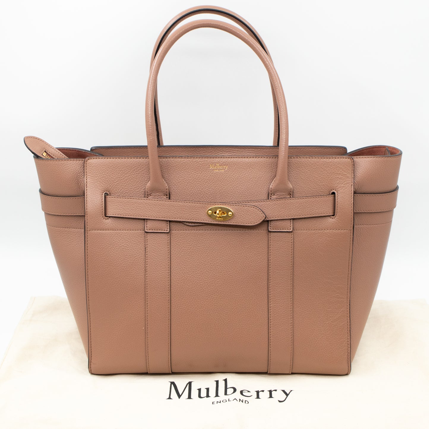 Large Zipped Bayswater Rosewater Leather