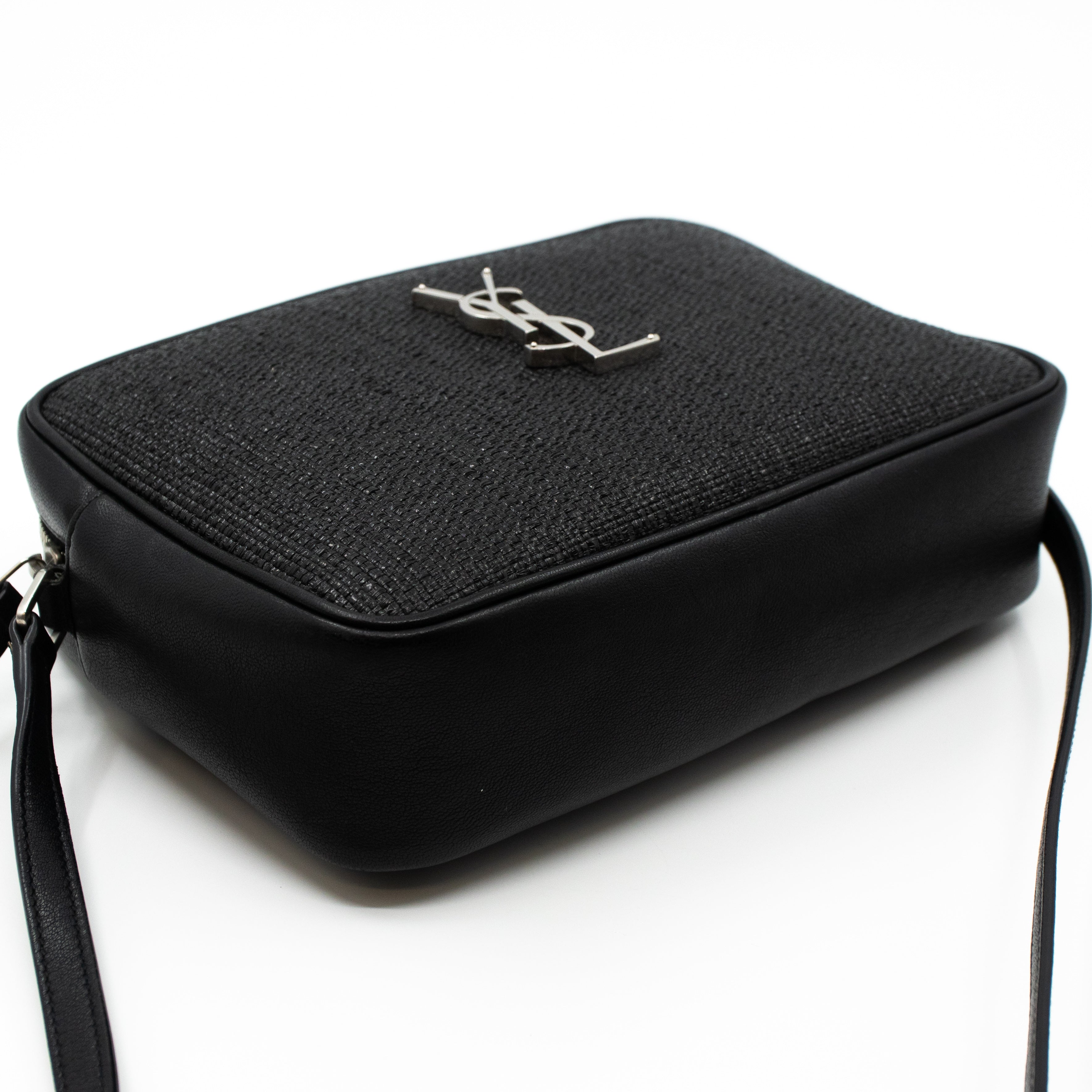 Lou Camera Bag Raffia Black