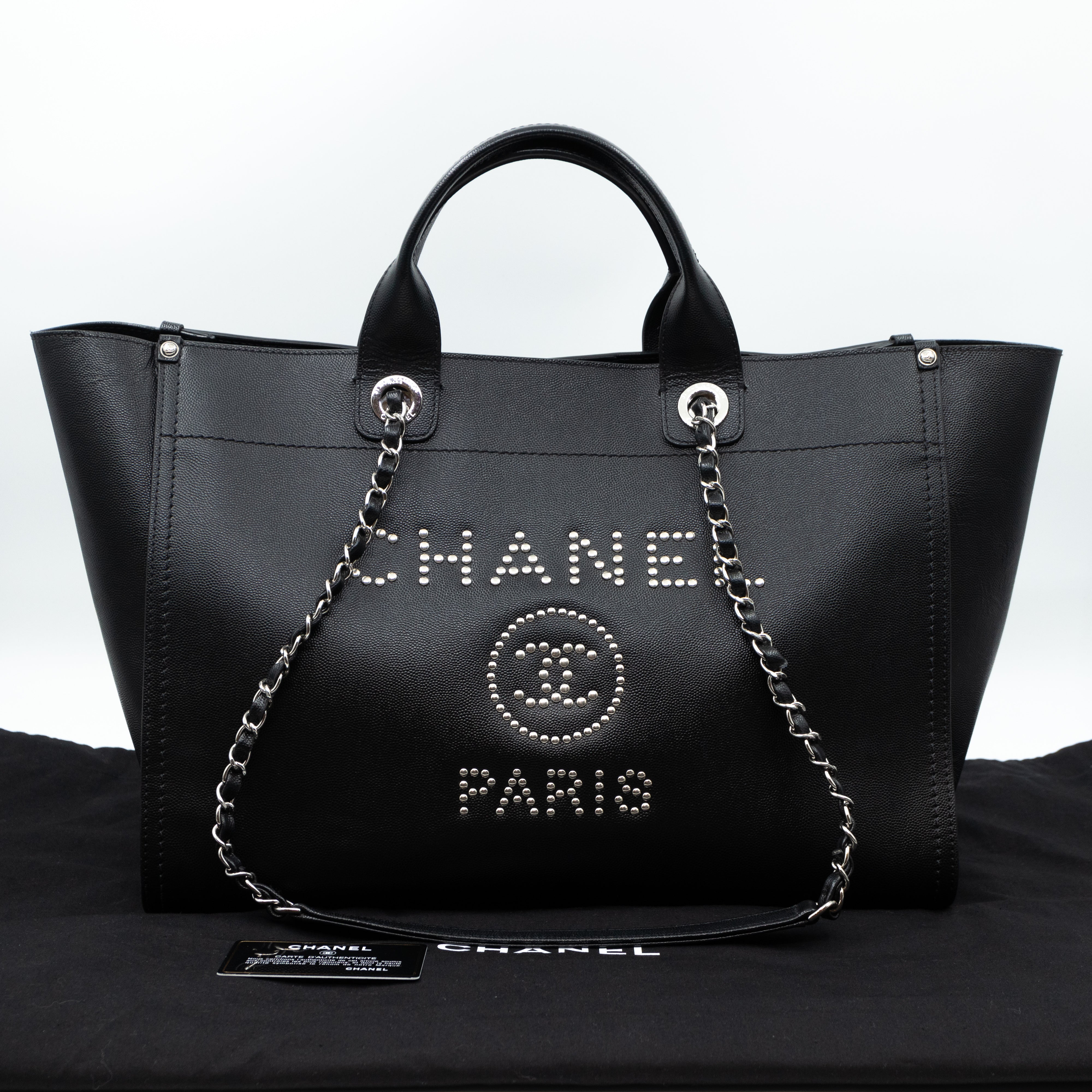 Chanel black shop deauville tote