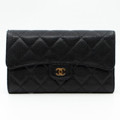 Classic Flap Wallet Black Caviar