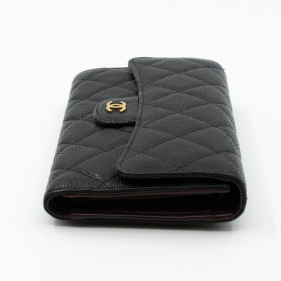 Classic Flap Wallet Black Caviar