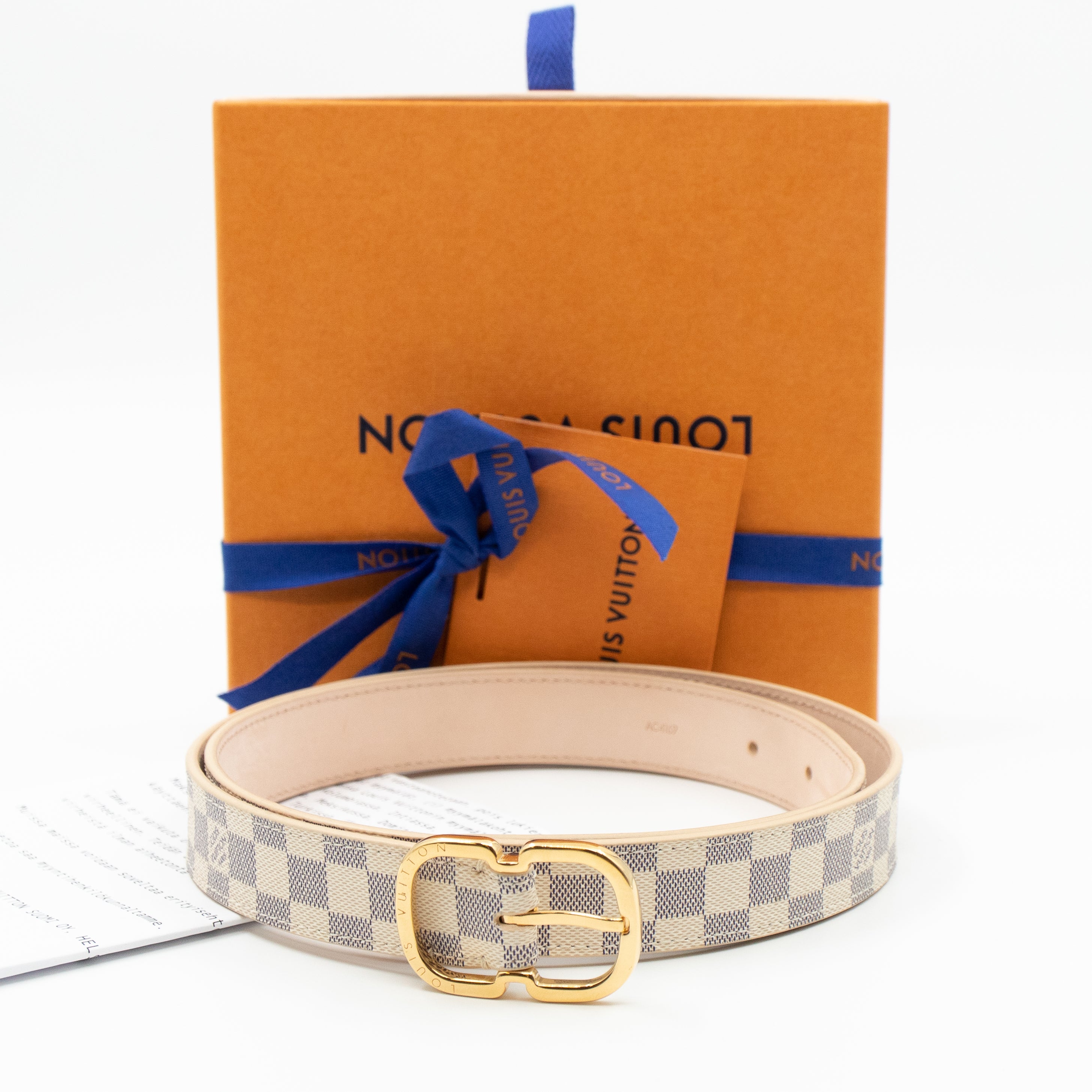 Belt Mini Damier Azur 25 mm 85 cm