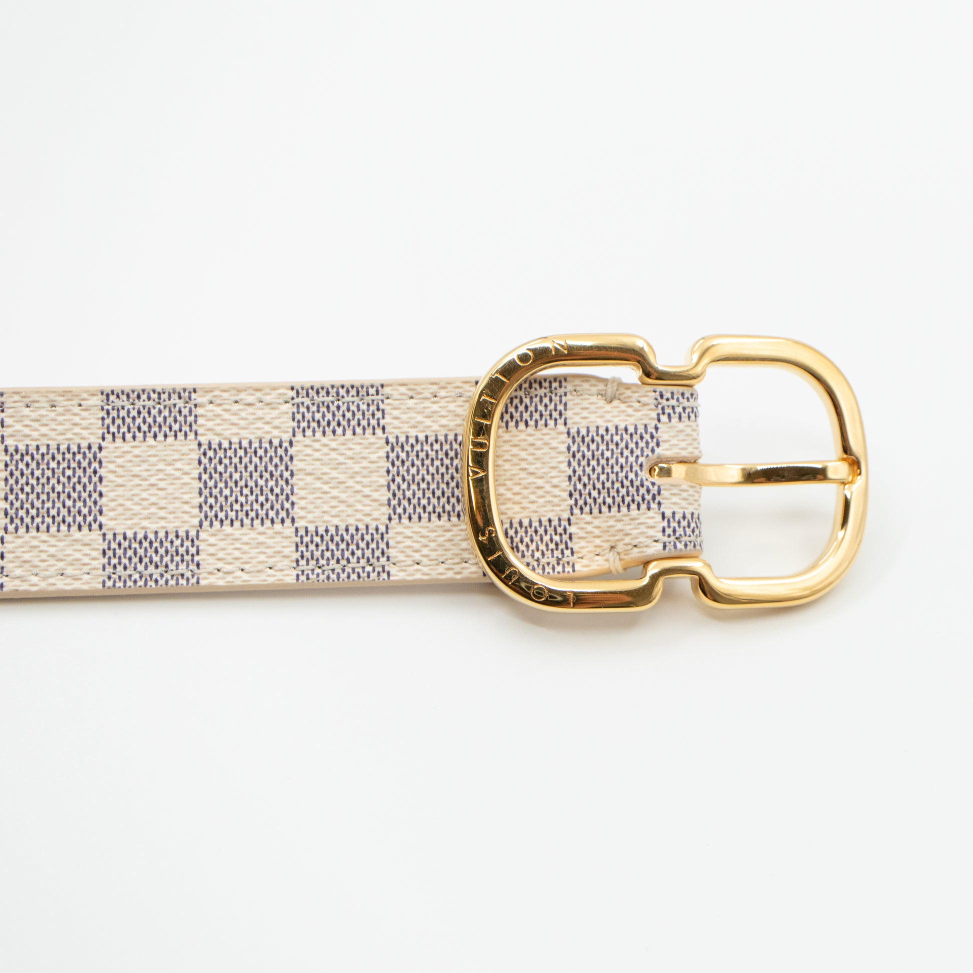 Louis Vuitton Mini Damier Belt, Clear, 85