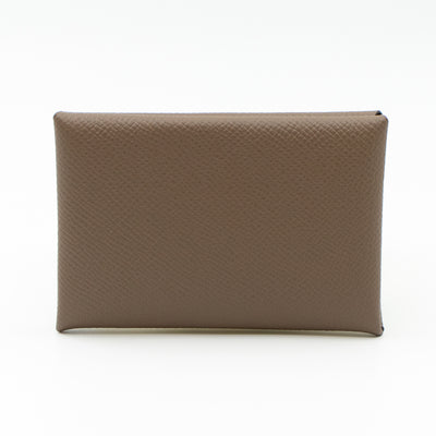 Calvi Card Holder Etoupe Leather