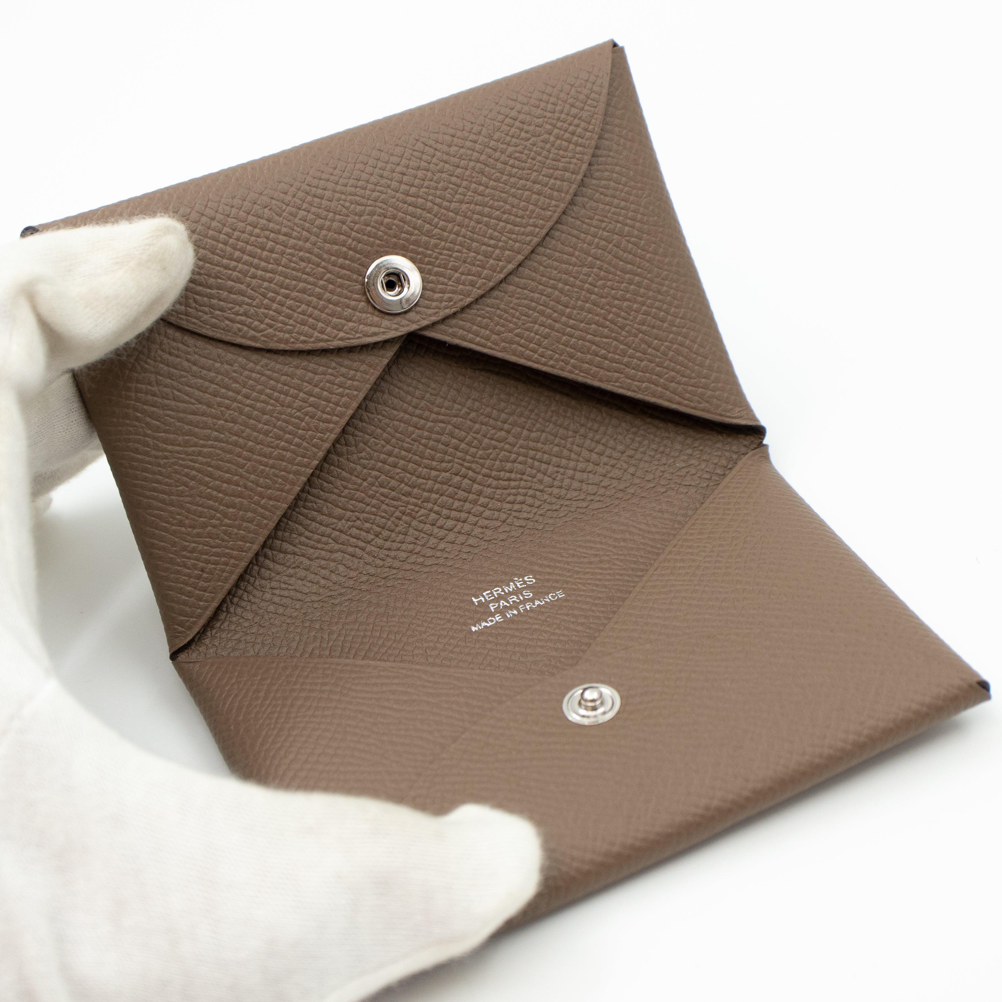 Calvi Card Holder Etoupe Leather