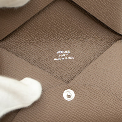 Calvi Card Holder Etoupe Leather