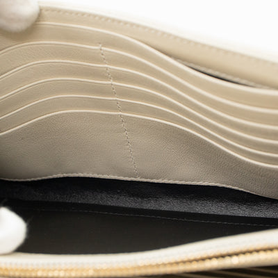 Becky Wallet on Chain Blanc Leather