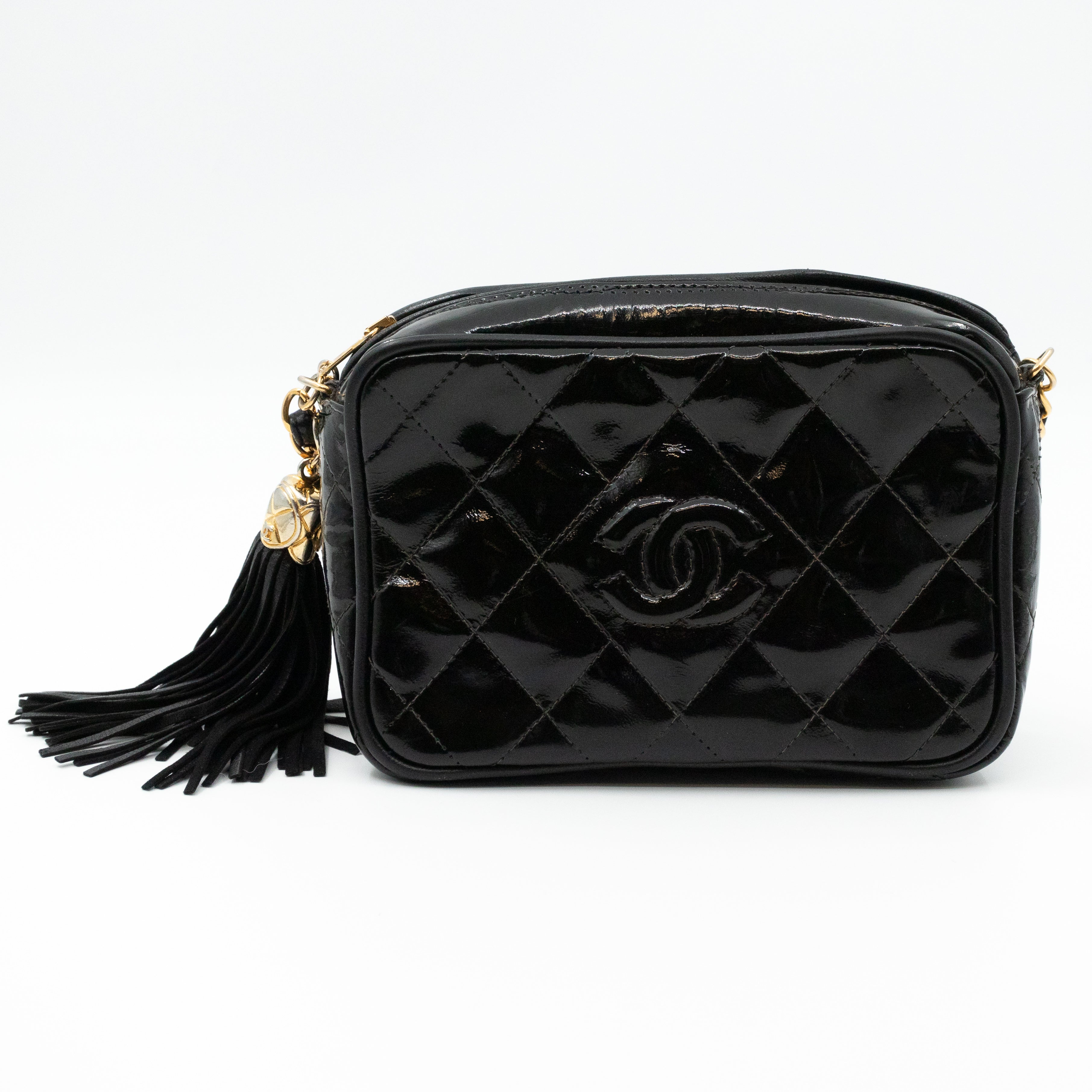 CC Camera Bag Black Patent Leather