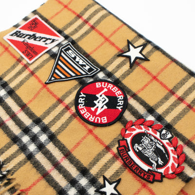 Graphic Cashmere Scarf Antique Yellow Check