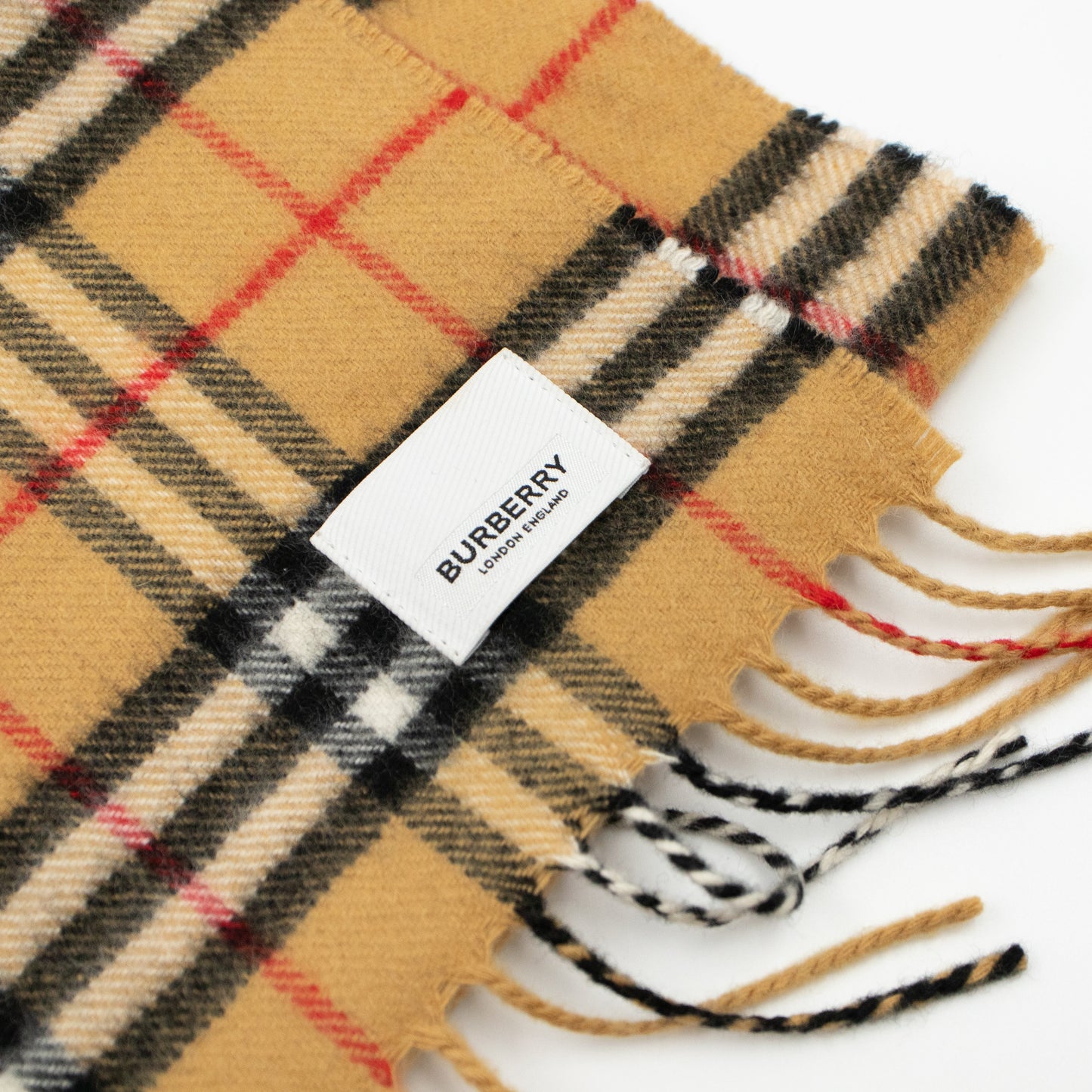 Graphic Cashmere Scarf Antique Yellow Check