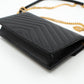 Envelope Chain Wallet Black Leather