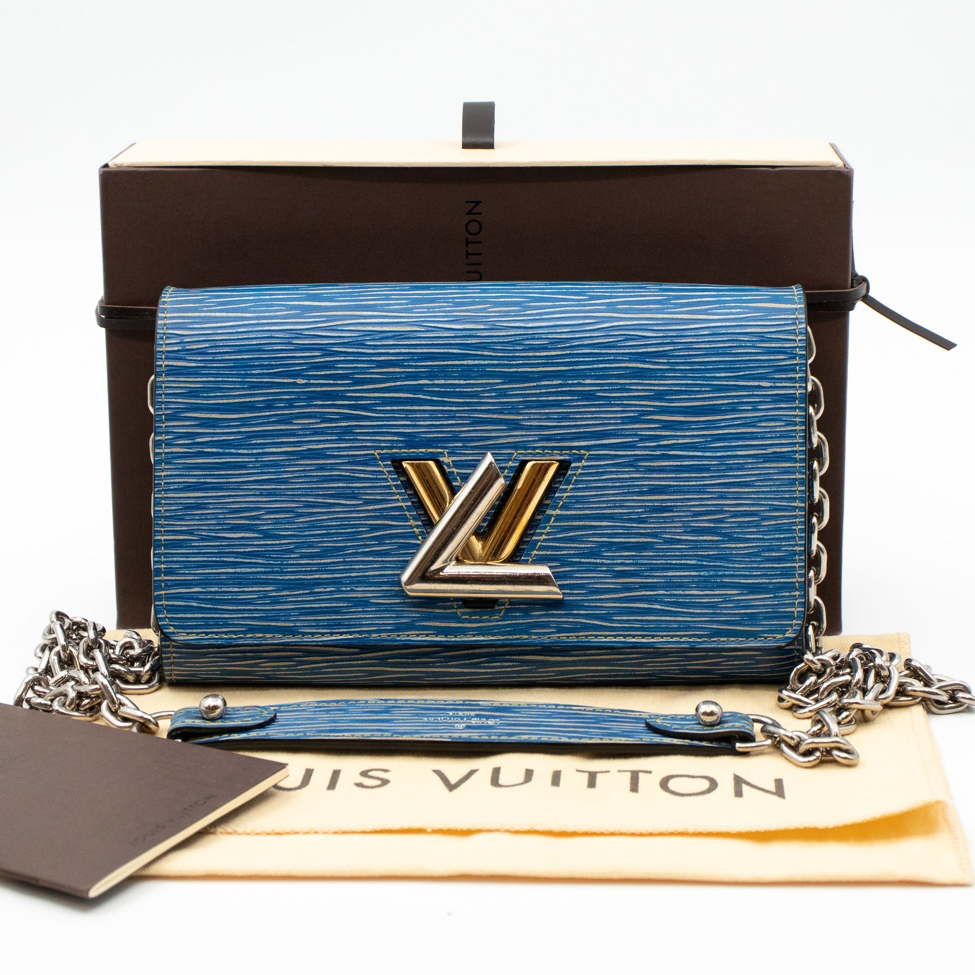 Louis Vuitton TWIST CHAIN WALLET, EPI leather denim black