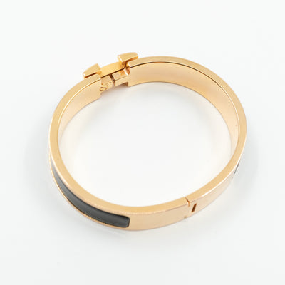 Clic H Bracelet Narrow Black Gold