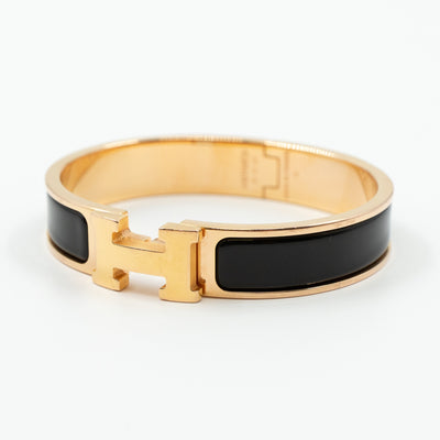 Clic H Bracelet Narrow Black Gold