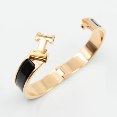 Clic H Bracelet Narrow Black Gold