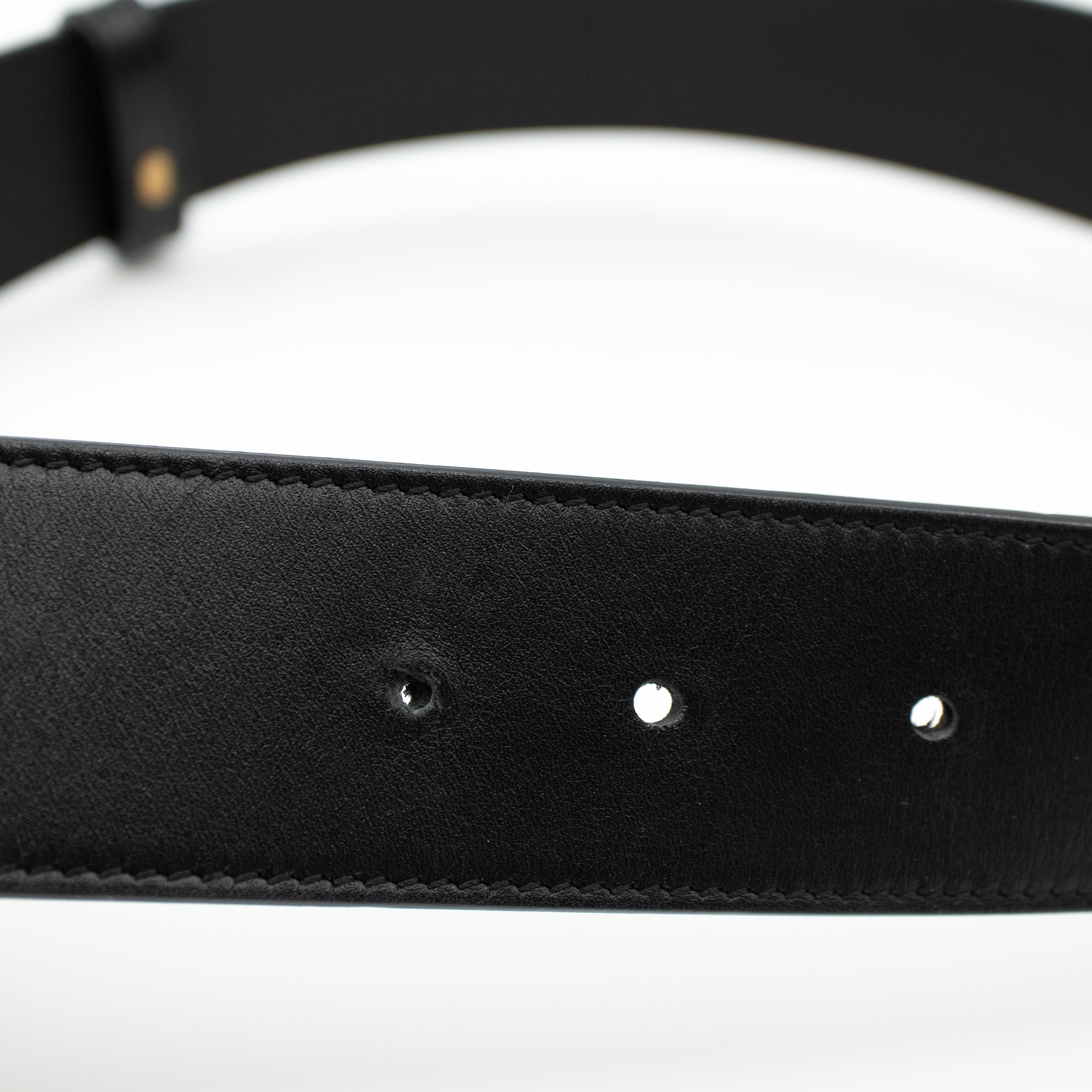 GG Marmont Wide Black Leather Belt 80 cm