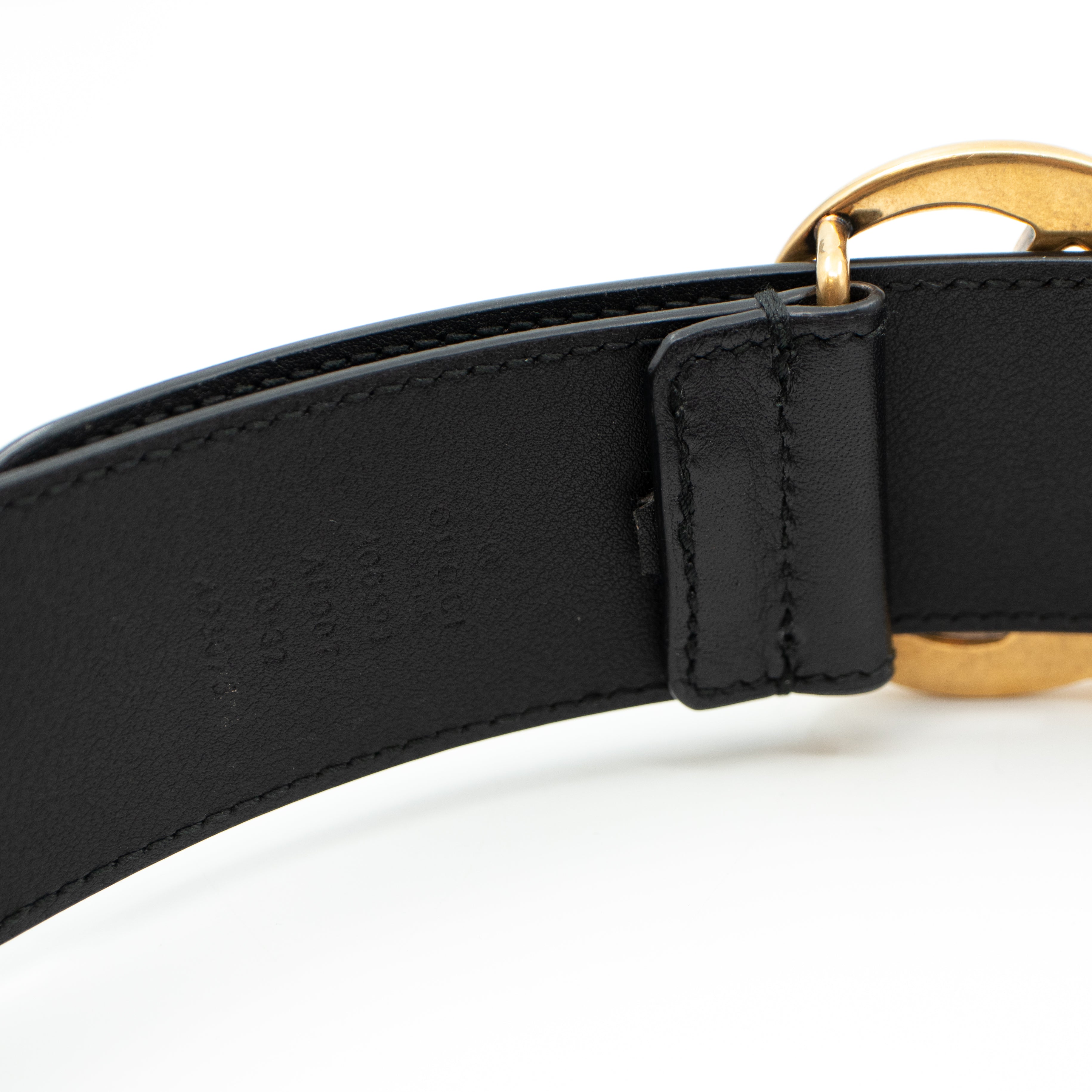 GG Marmont Wide Black Leather Belt 80 cm