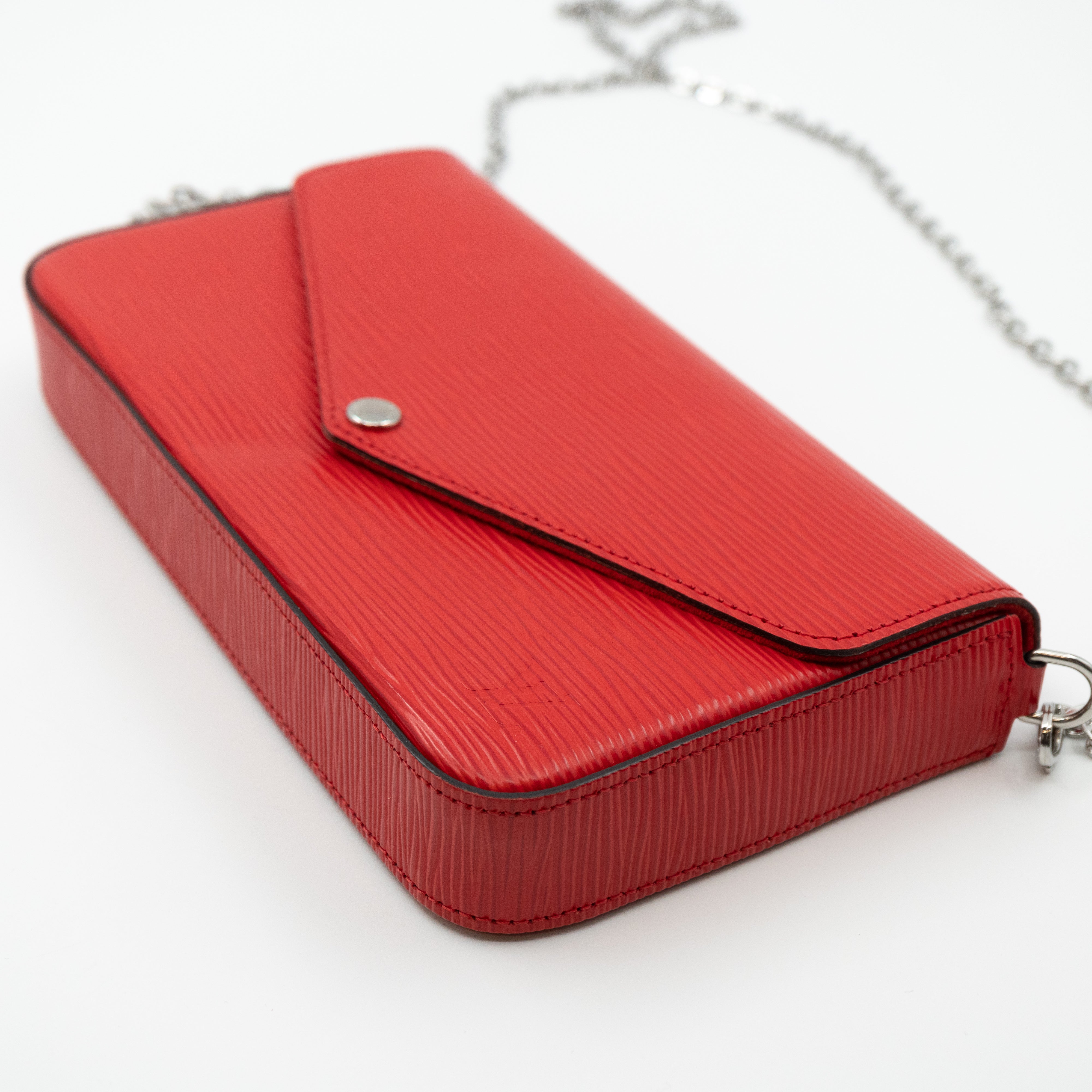 Pochette Felicie Epi Leather Red